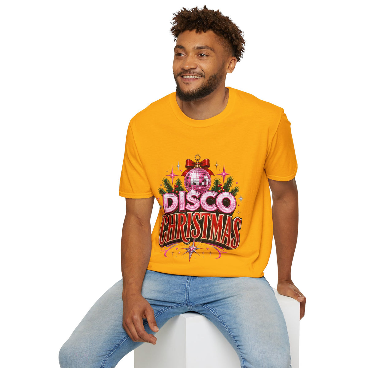 Disco Christmas T-Shirt — Retro Glitter Ornament Holiday Tee