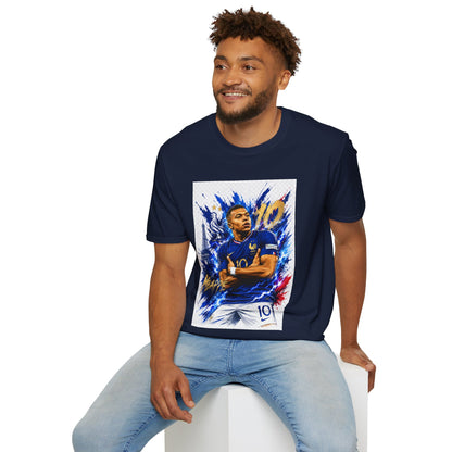 France Mbappé Soccer T-Shirt — #10 Blue Action Portrait Tee
