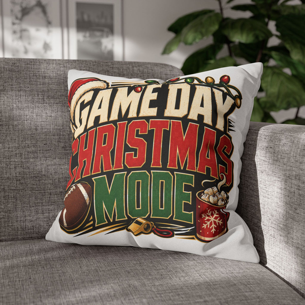 Game Day Christmas Mode Pillowcase Modern Day Christmas