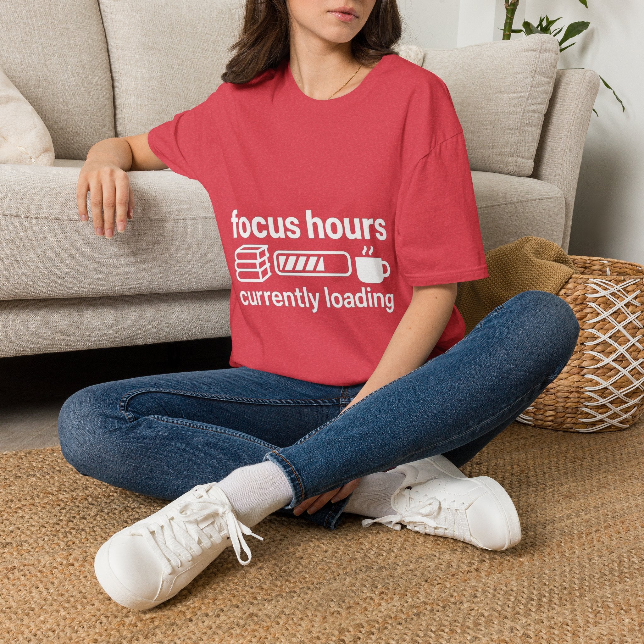 Focus Hours T-Shirt — "Focus Hours Currently Loading" Graphic Tee for Productivity & Remote Work - Trending Now - August 2026 Trends - Everyday T-Shirt