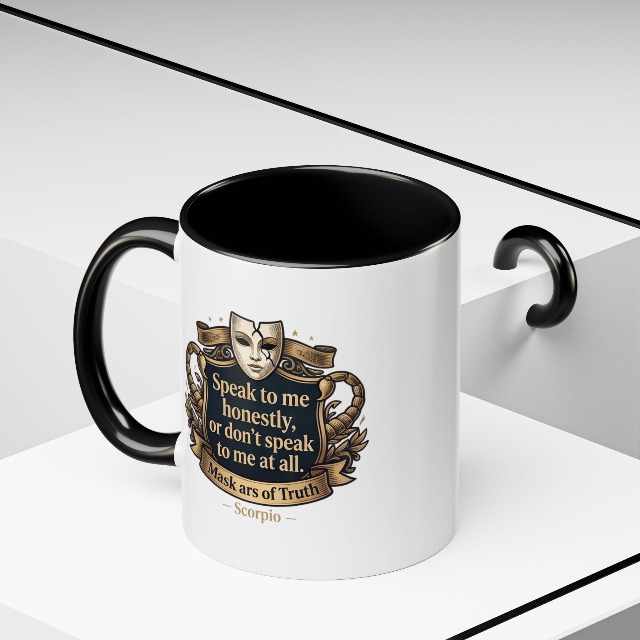 Scorpio Coffee Mug — "Speak to Me Honestly" Zodiac Accent Mug 11oz