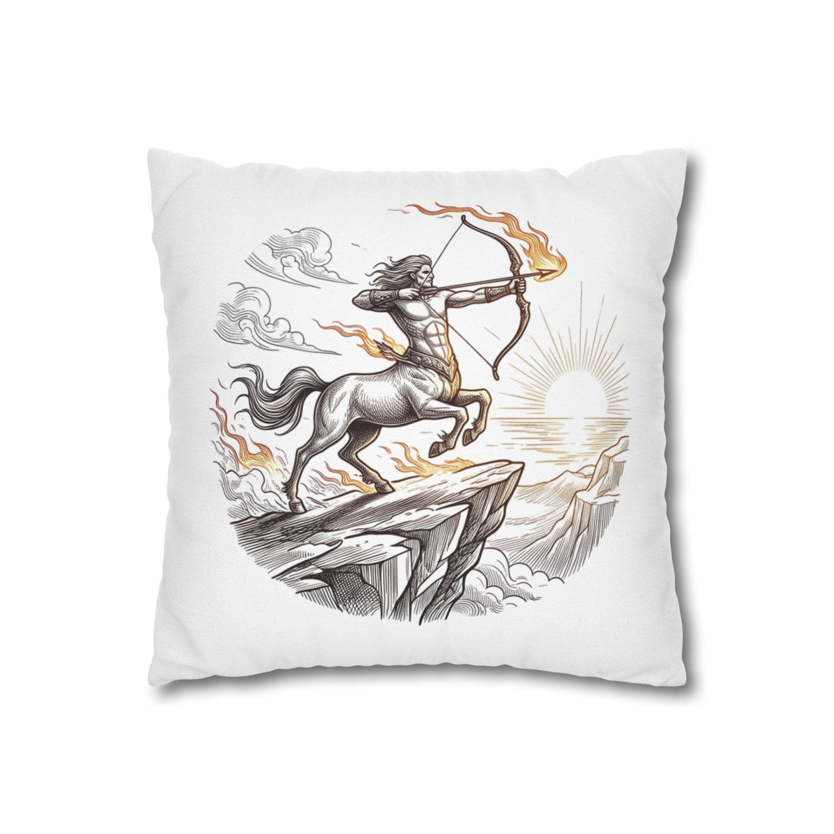Sagittarius Centaur Archery Throw Pillow - Zodiac Mythology Decorative Pillowcase