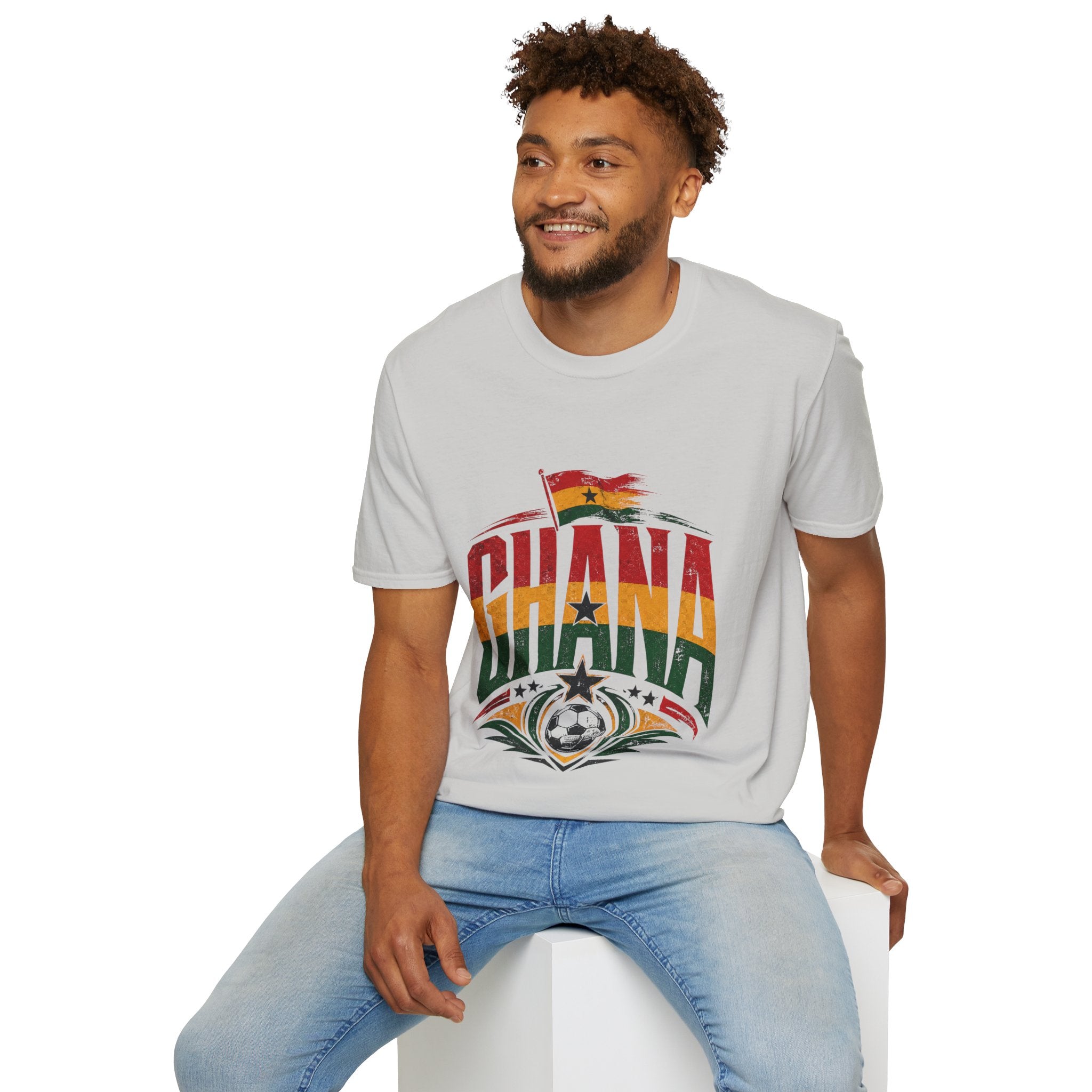 Ghana Flag Soccer T-Shirt — Retro Ghana Pride Football Tee