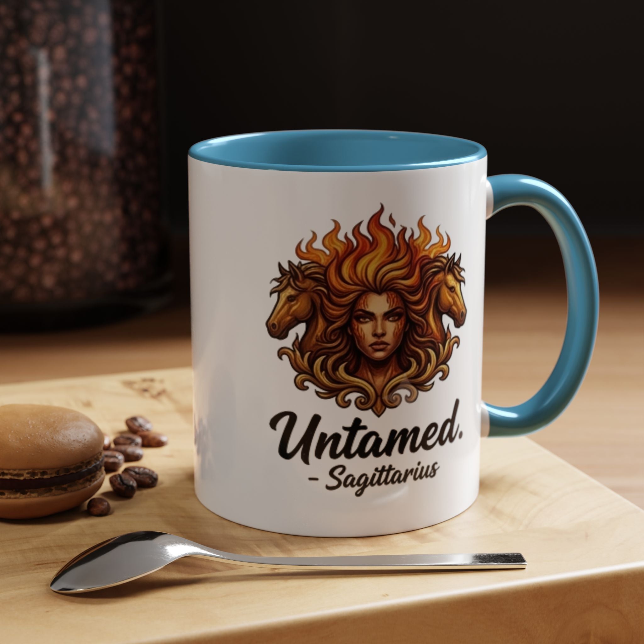 Untamed Sagittarius Coffee Mug — Zodiac Archer Accent Mug (11 oz)