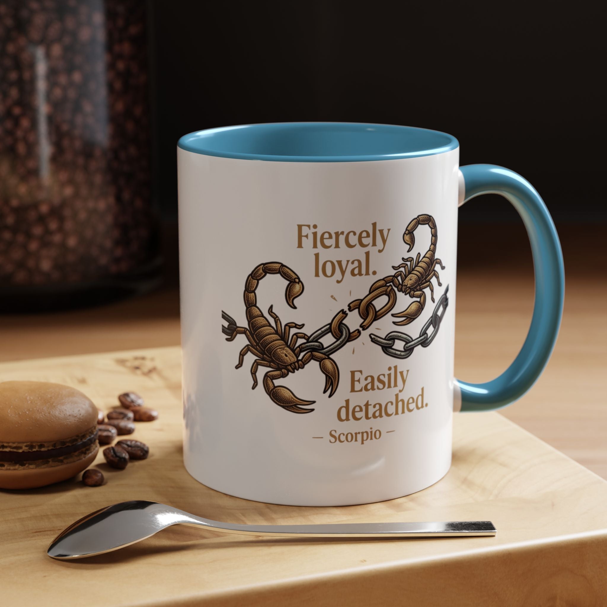 Scorpii Coffee Mug — "Fiercely Loyal, Easily Detached" Accent Mug