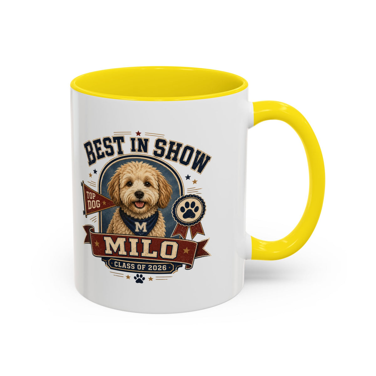Milo Bailey Dog Dad Mom Best in Show Milo Coffee Mug — Personalized Dog Portrait Accent Mug