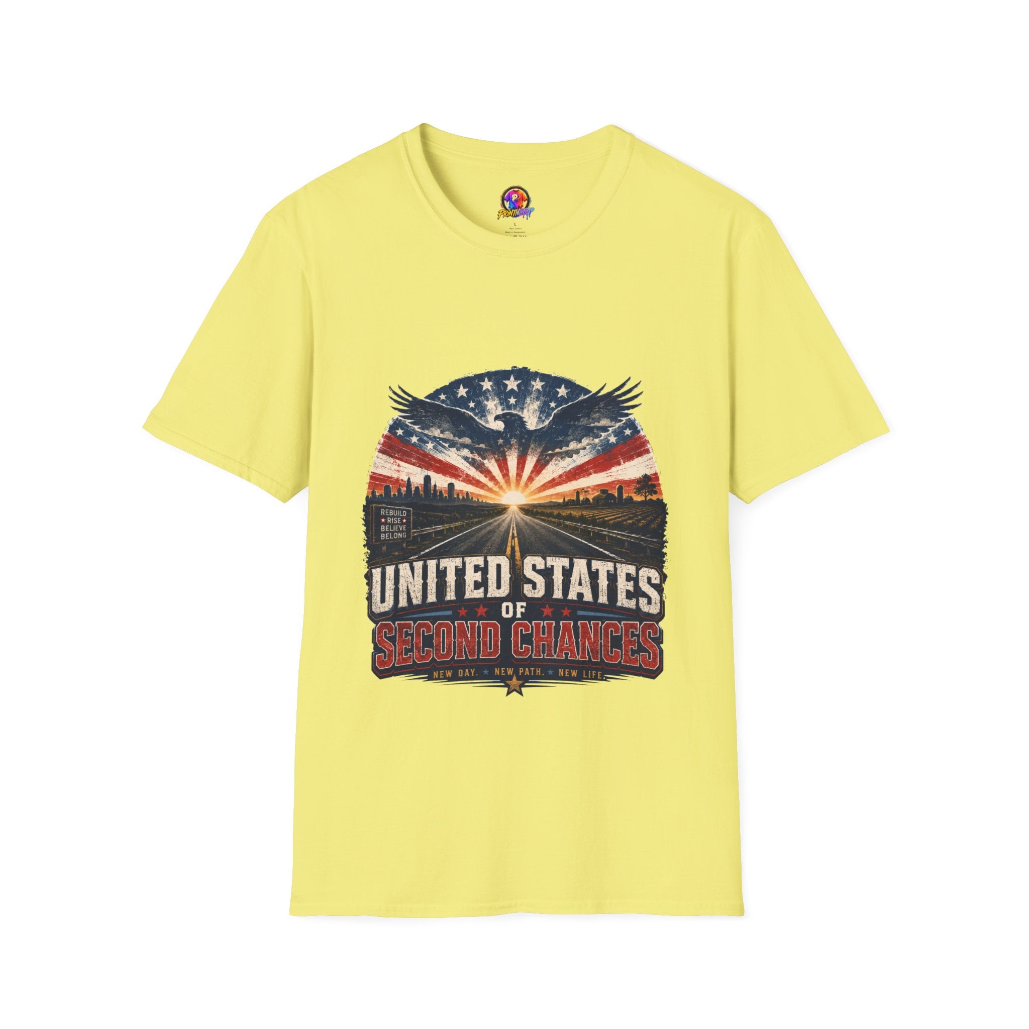 Patriotic Eagle T-Shirt — United States Skyline Vintage Flag Design