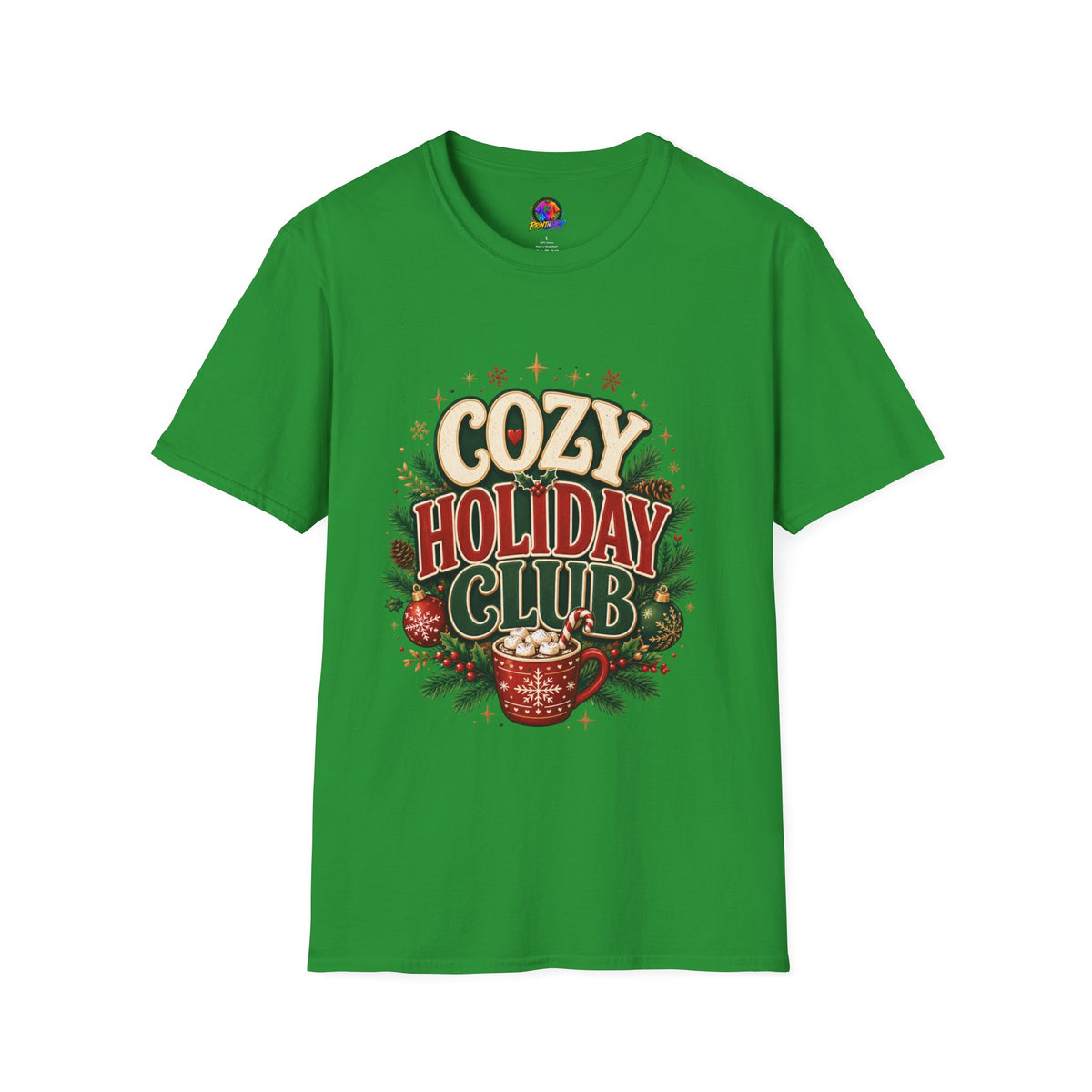 Cozy Holiday Club T-Shirt — Festive Christmas Cozy Cocoa Graphic Tee
