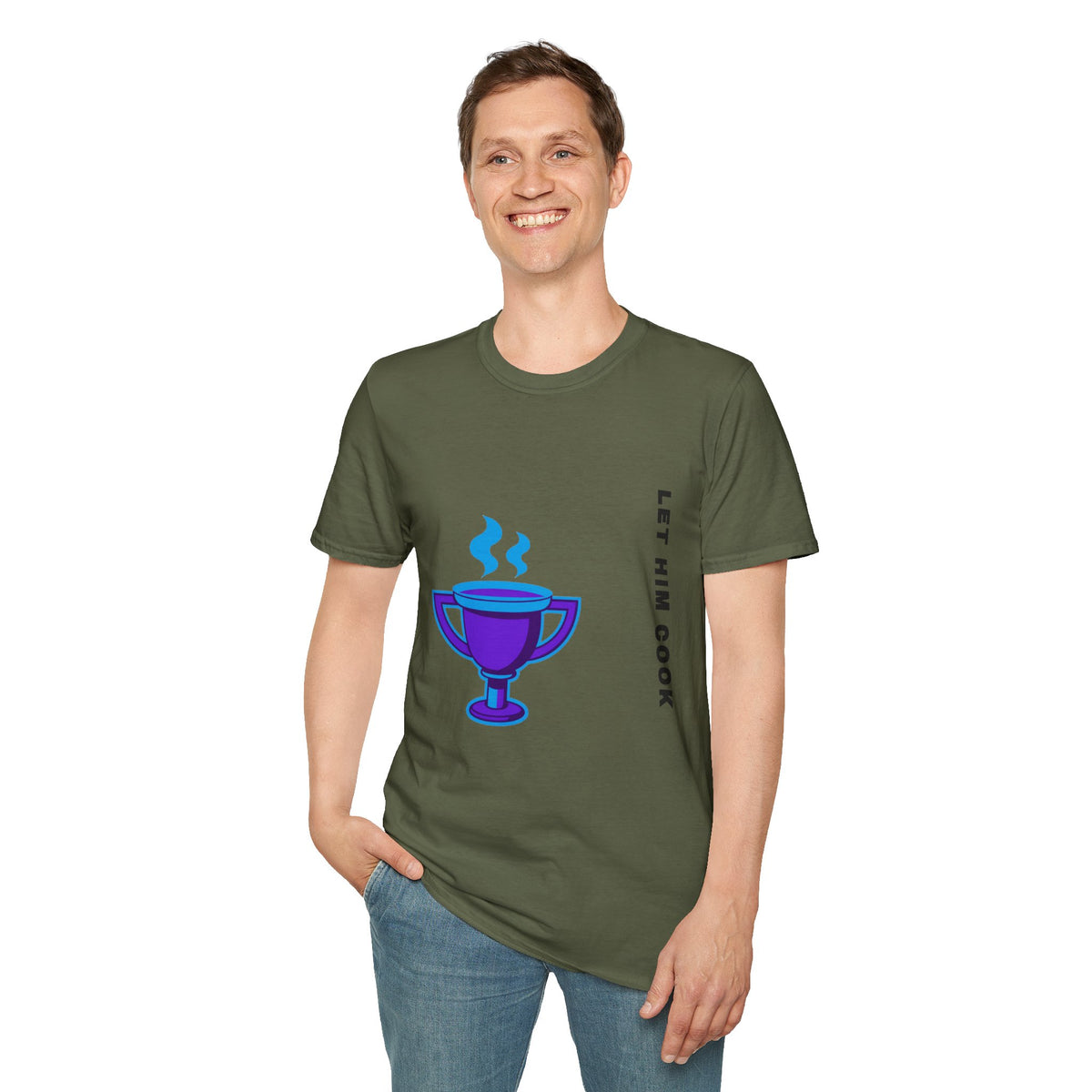 Trophy Mug T‑Shirt — "Let Him Cook" Funny Chef Pride Tee - Trending Now - September 2026