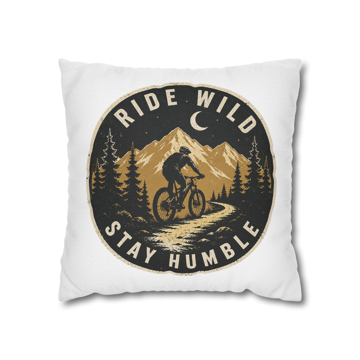 Ride Wild Stay Humble Mountain Biker Pillowcase Milo Bailey Dog Dad Mom