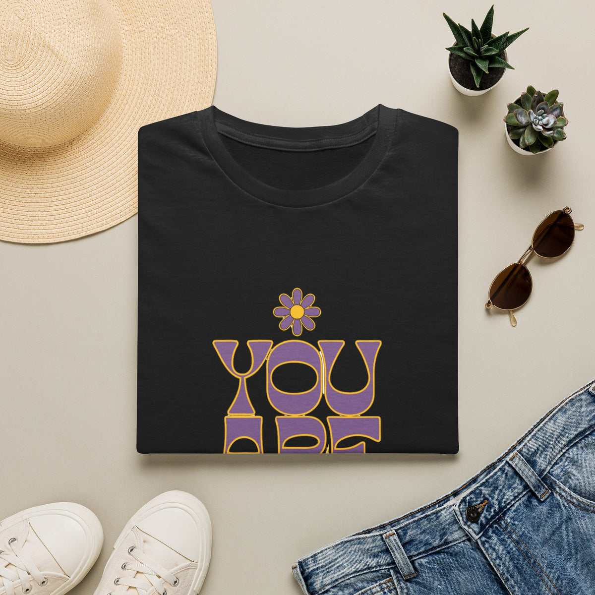 You Are Good Enough Retro Groovy Tee - Positive Affirmation Flower Graphic T-Shirt - Trending Now - September 2026