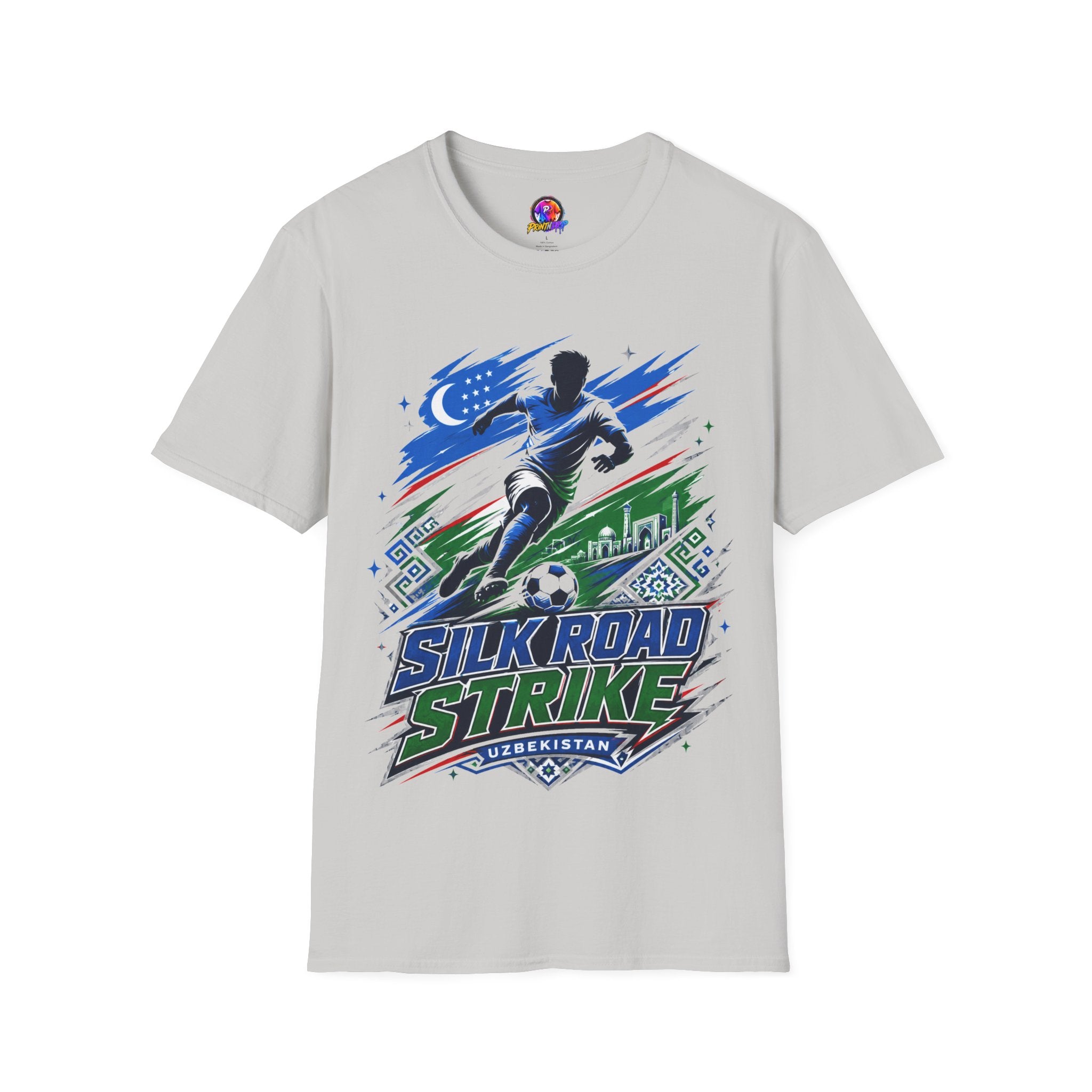 Silk Road Strike Soccer T-Shirt — Uzbekistan Football Graphic Tee