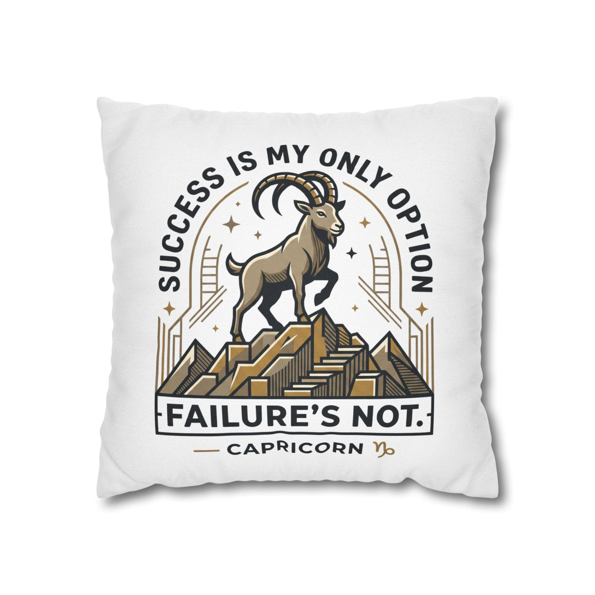 Capricorn Pillowcase – "Success Is My Only Option, Failure's Not" Zodiac Decorative Throw Pillow
