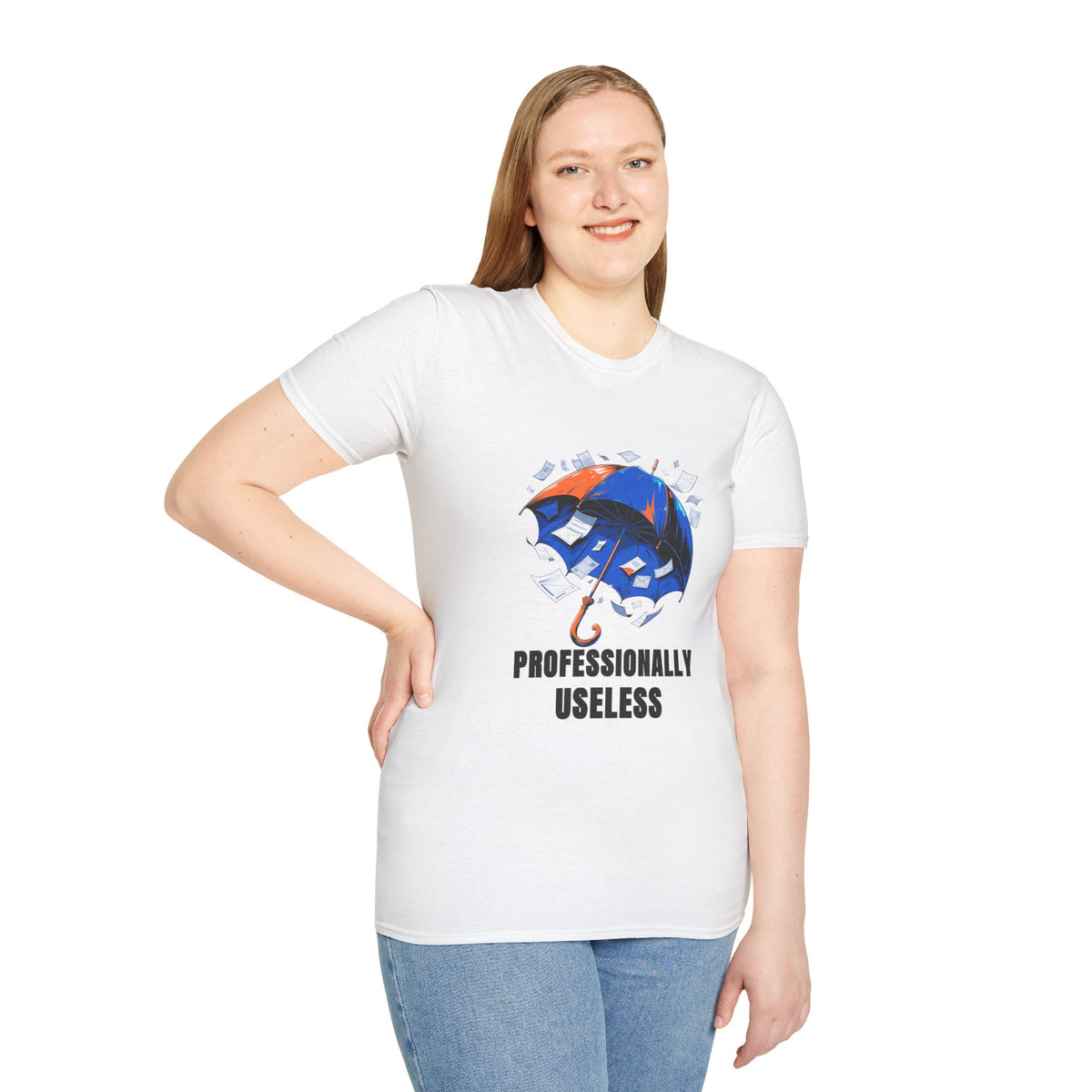 Professionally Useless T-Shirt — Illustrated Umbrella Graphic - Trending Now - August 2026