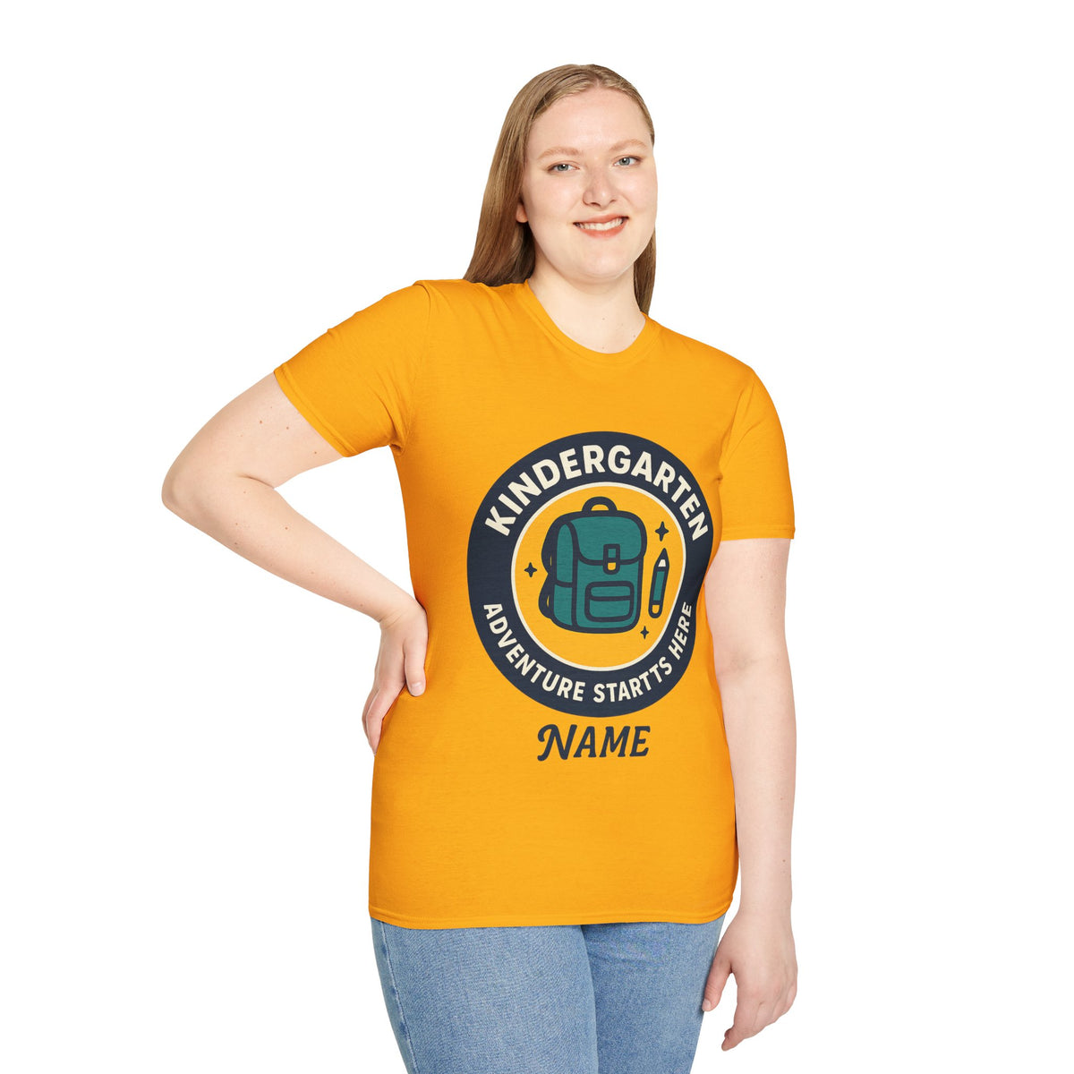 Kindergarten Teacher T‑Shirt – 'Kindergarten' Backpack Badge Design - Trending Now - August 2026