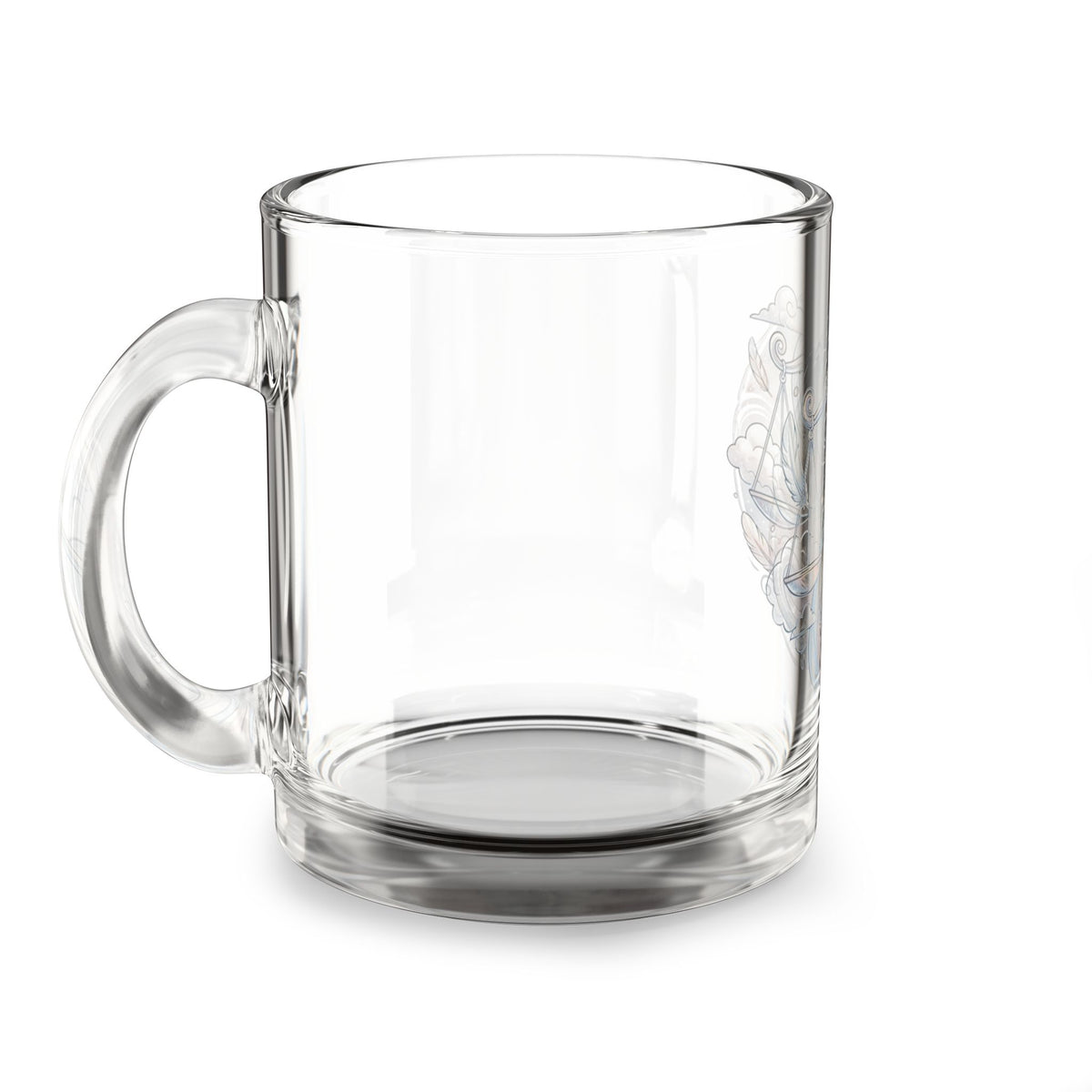 Libra Scales Glass Mug — 10oz Zodiac Astrology Coffee Cup