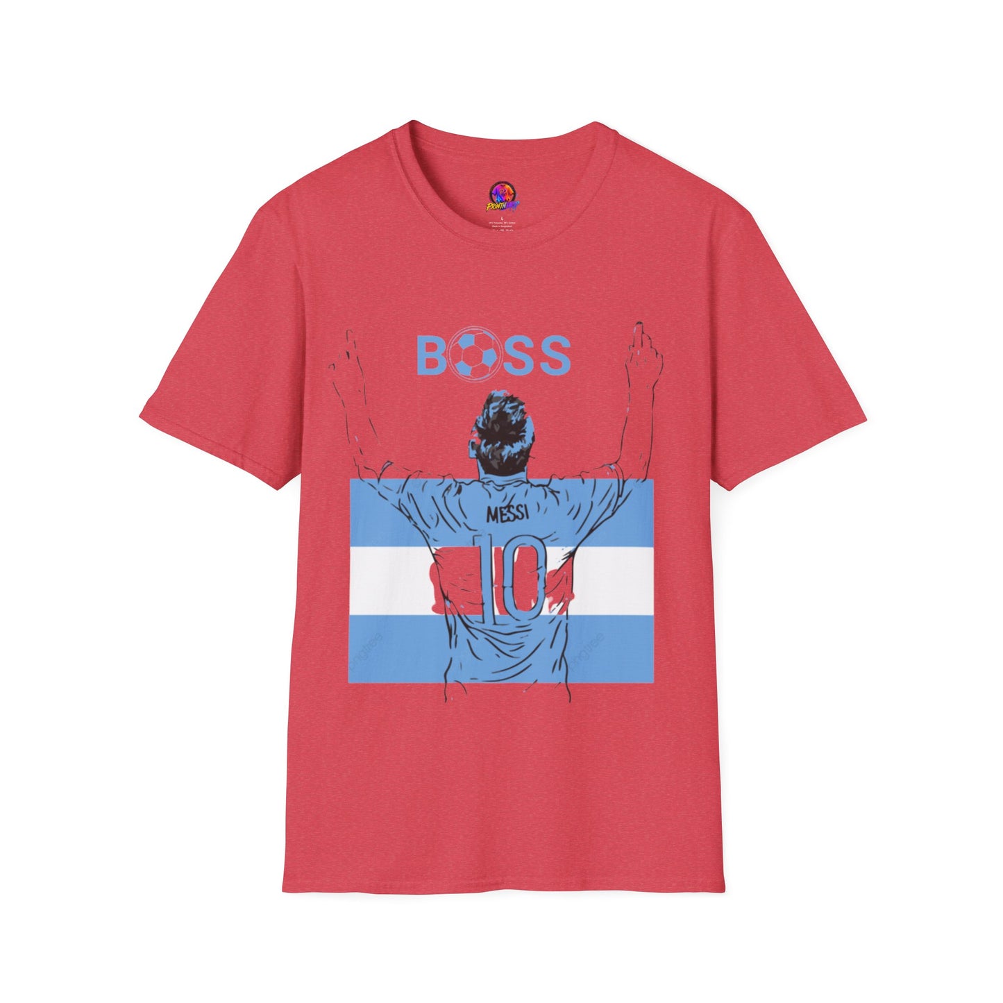 Soccer Boss T‑Shirt — 'BOSS' Striped Football Player Graphic Tee