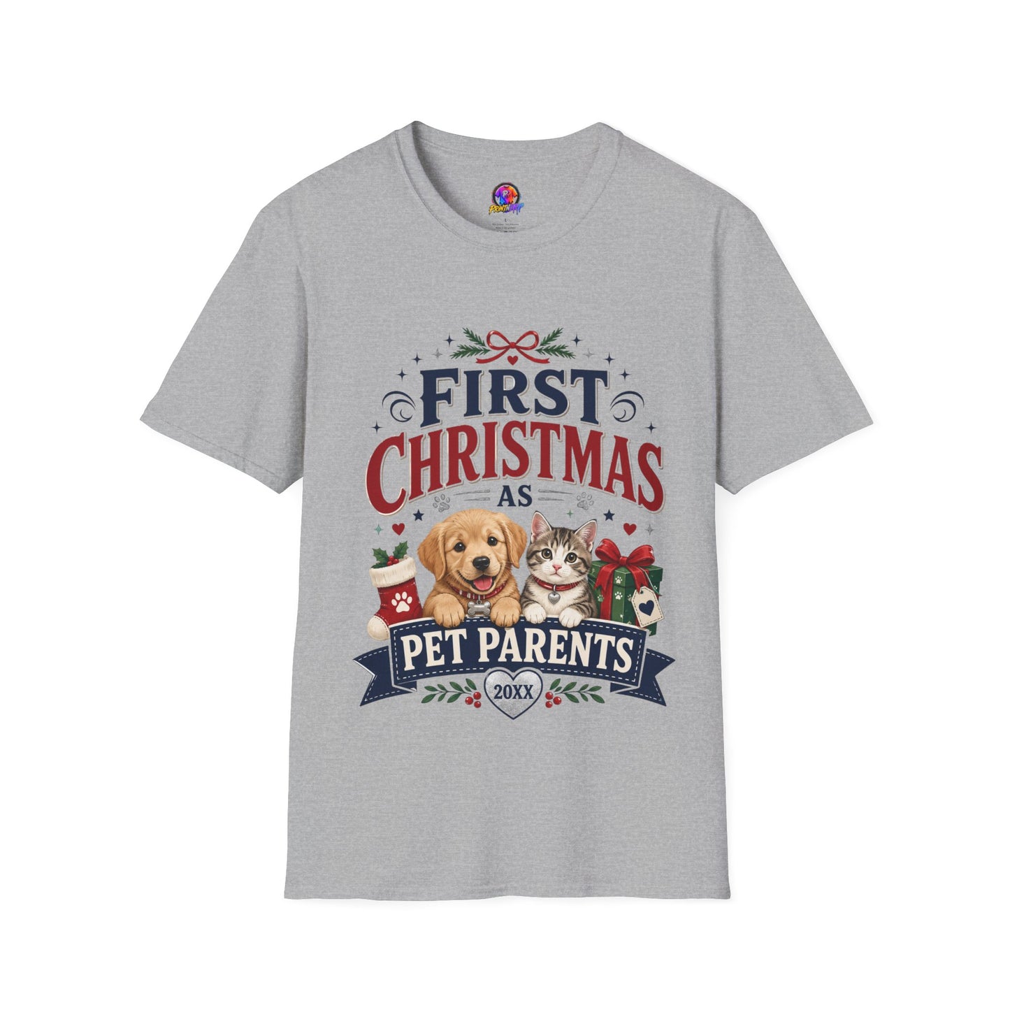 T-Shirt — "First Christmas as Pet Parents" Holiday Tee
