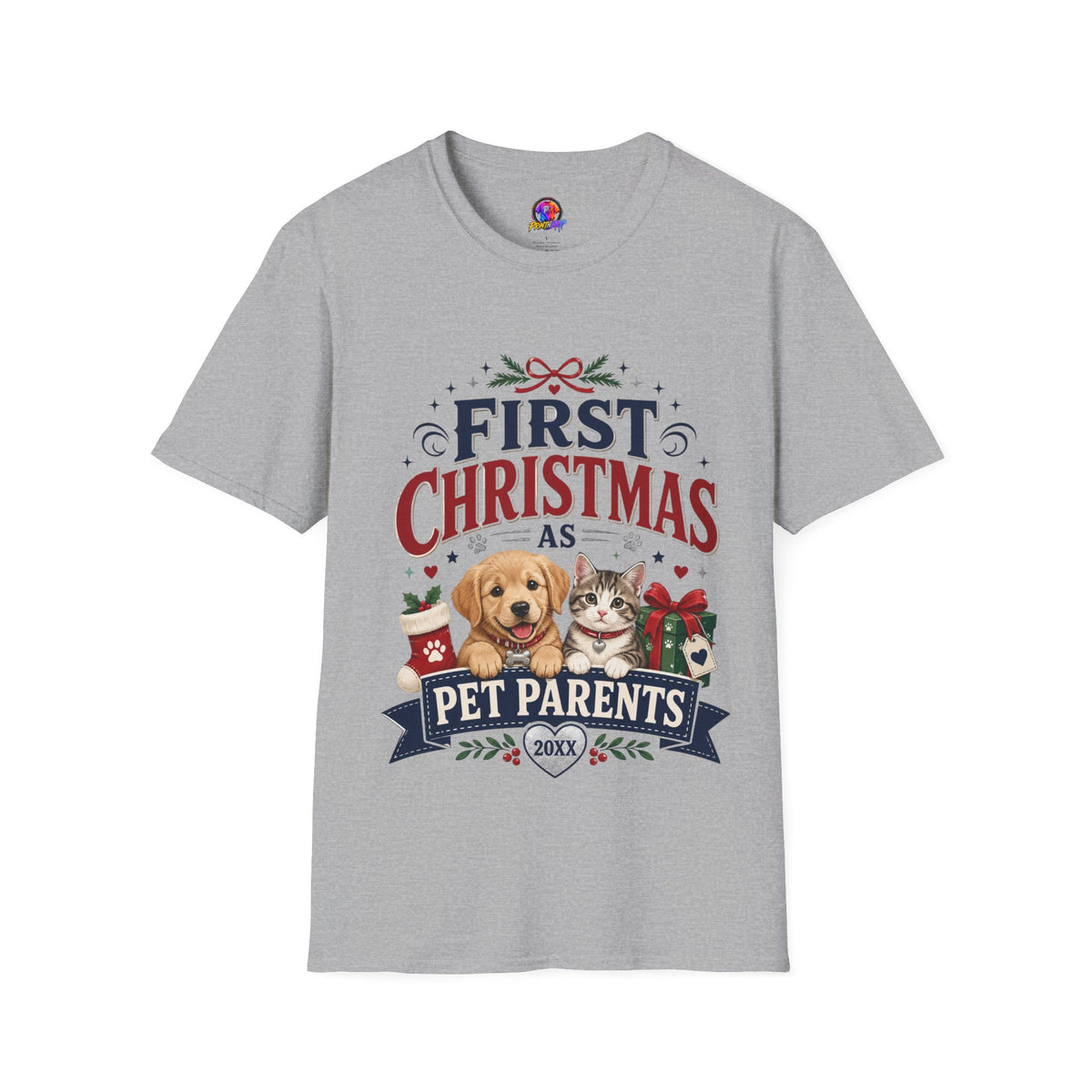 T-Shirt — "First Christmas as Pet Parents" Holiday Tee
