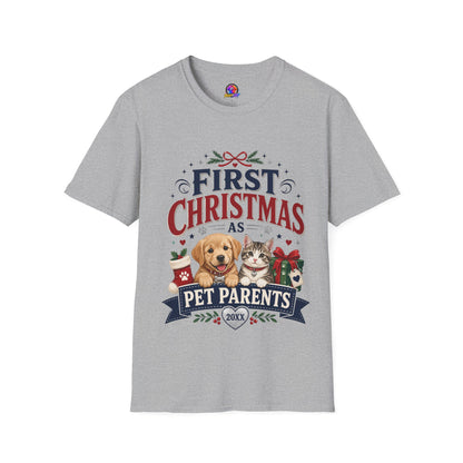 T-Shirt — "First Christmas as Pet Parents" Holiday Tee