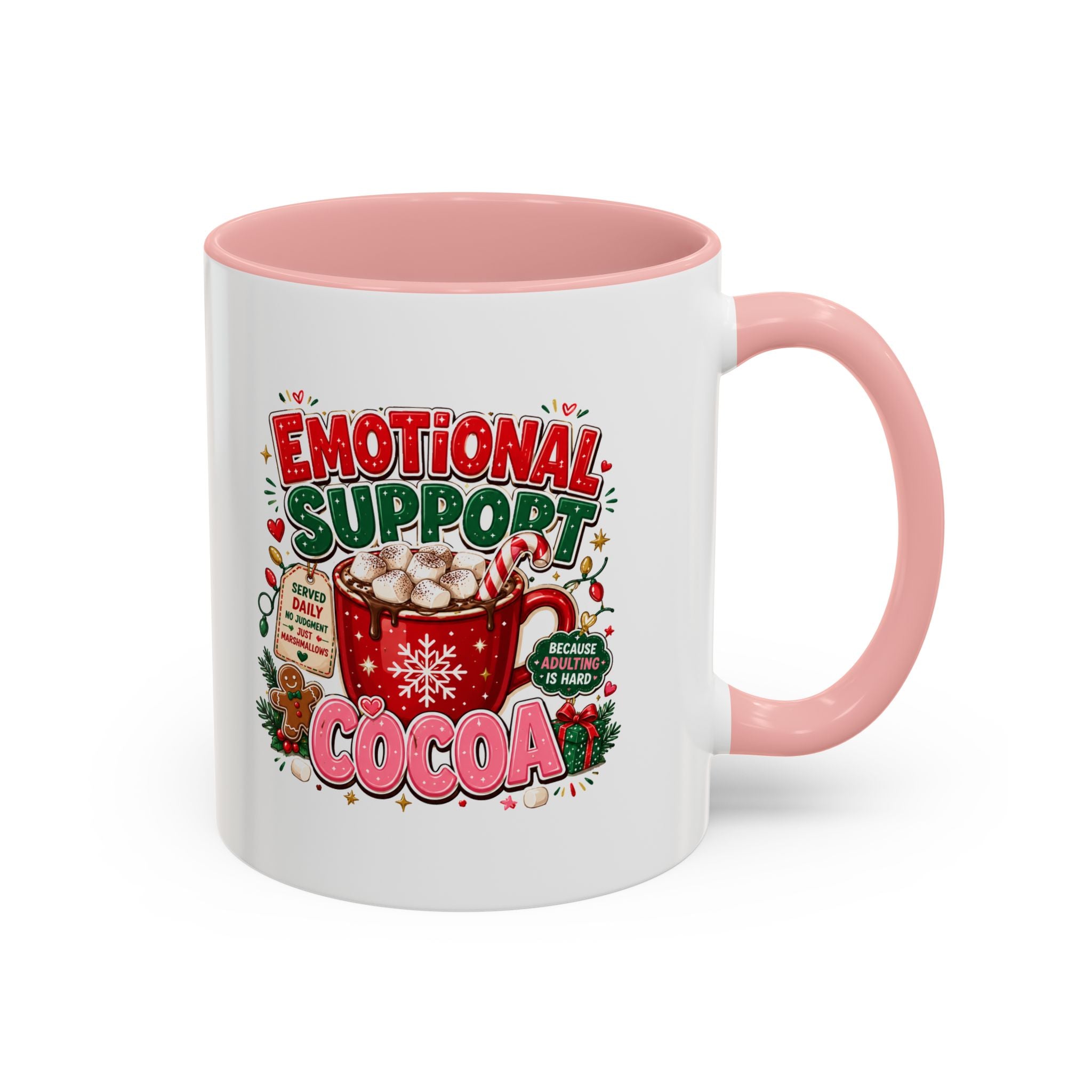 Modern Day Christmas  Emotional Support Cocoa Mug — Festive Hot Chocolate Christmas Coffee Cup (11/15oz)