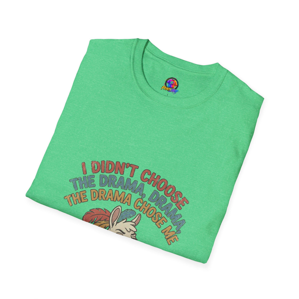 Funny And Witty Llama Drama Graphic T-Shirt — "I Didn’t Choose the Drama" Retro Design