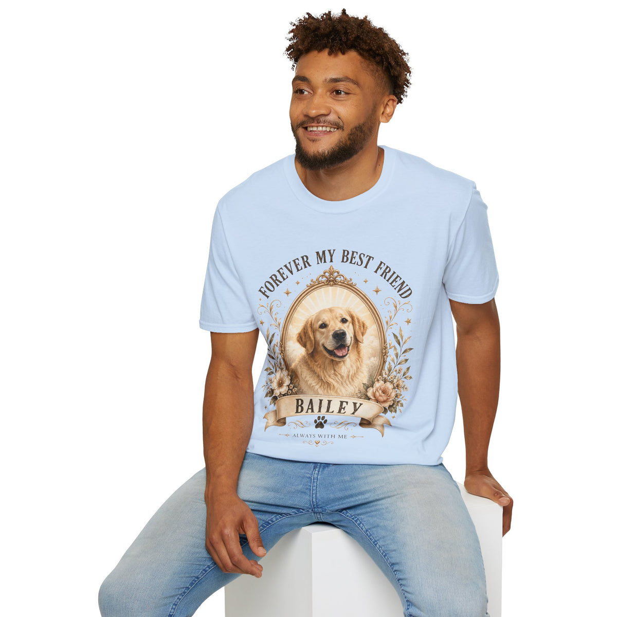 Dog Memorial T-Shirt — "Forever My Best Friend" Personalized Pet Tribute