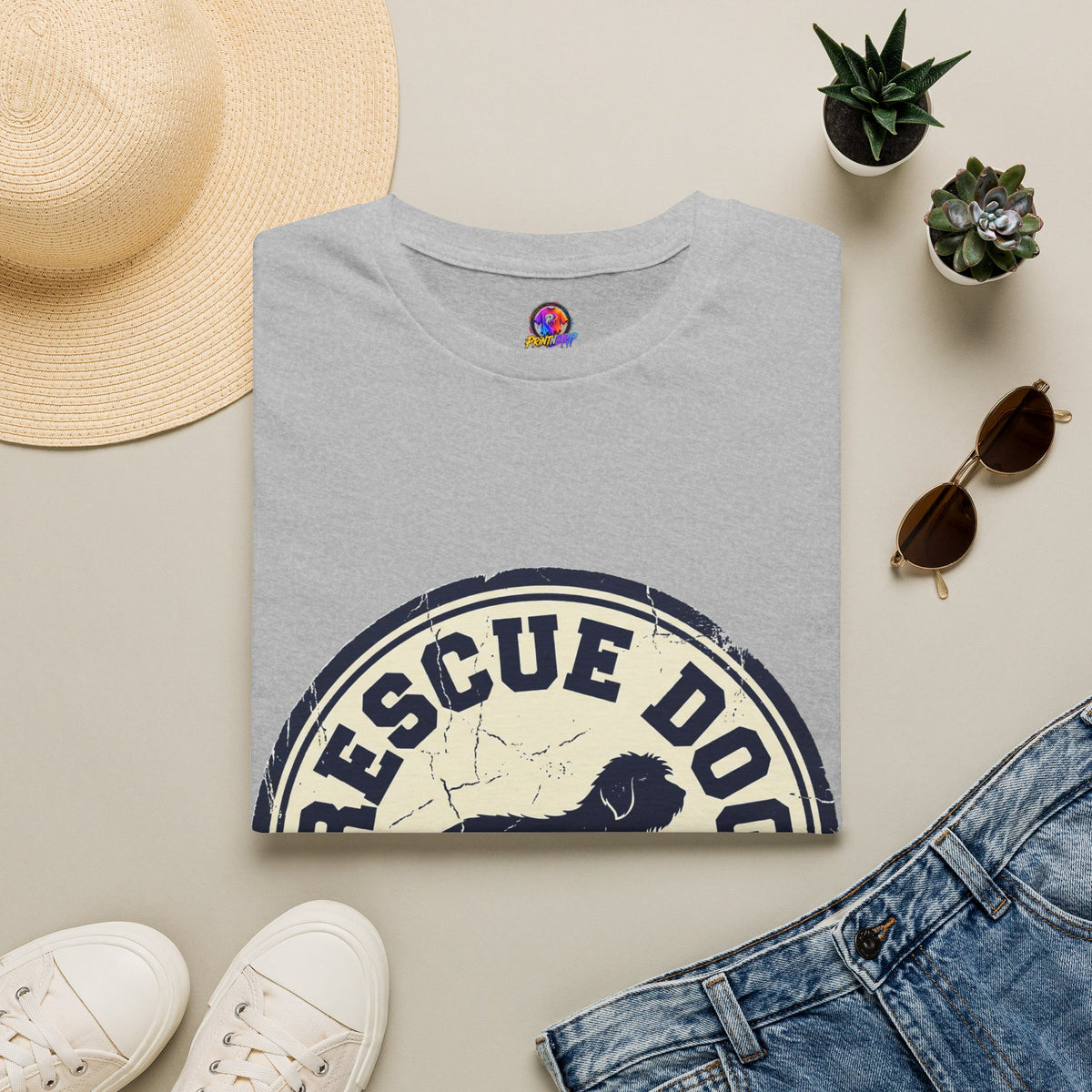 Rescue Dog Dad T-Shirt – Vintage Shelter Pup Support Tee