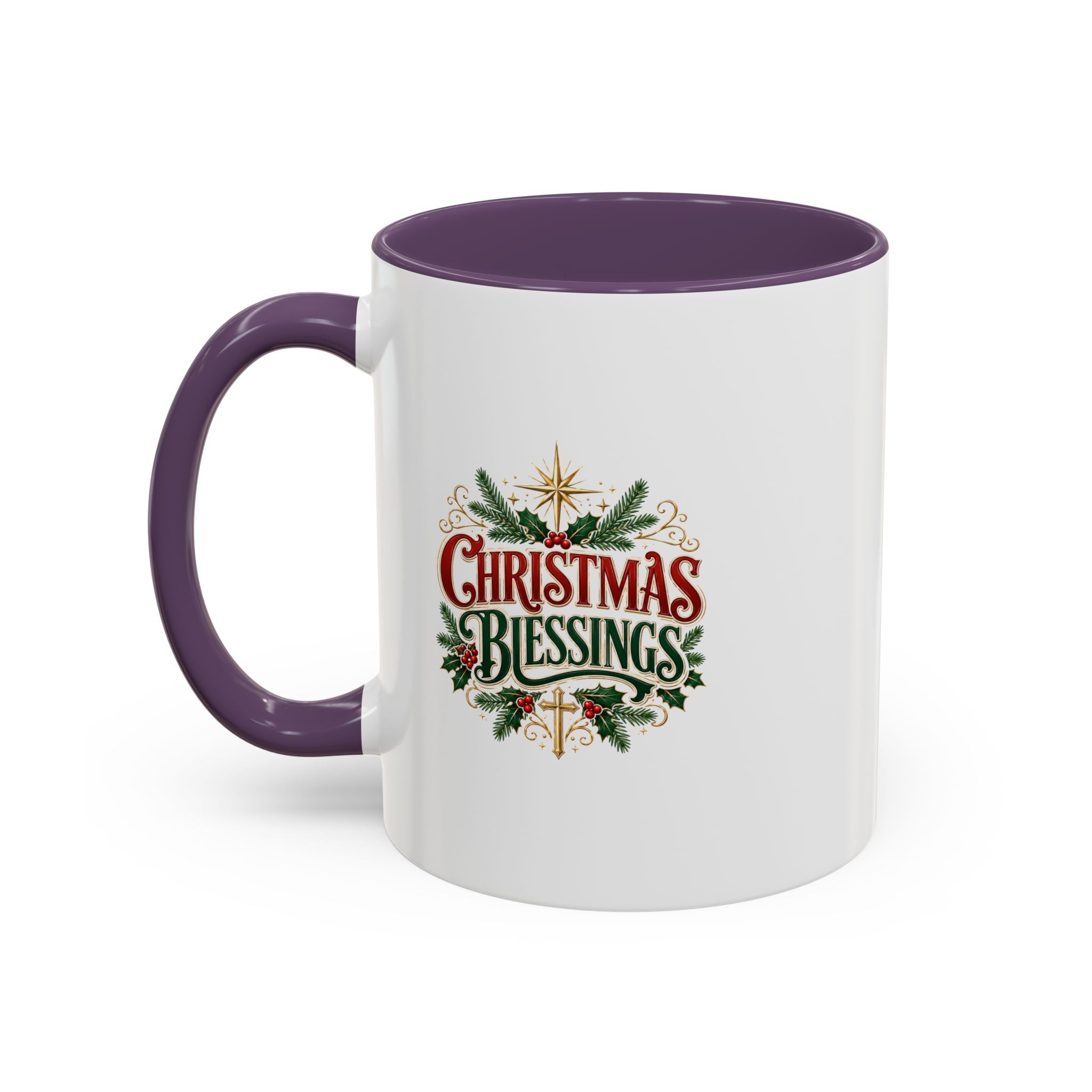 Christmas Blessings Accent Coffee Mug – Festive Holiday Tea & Coffee Cup