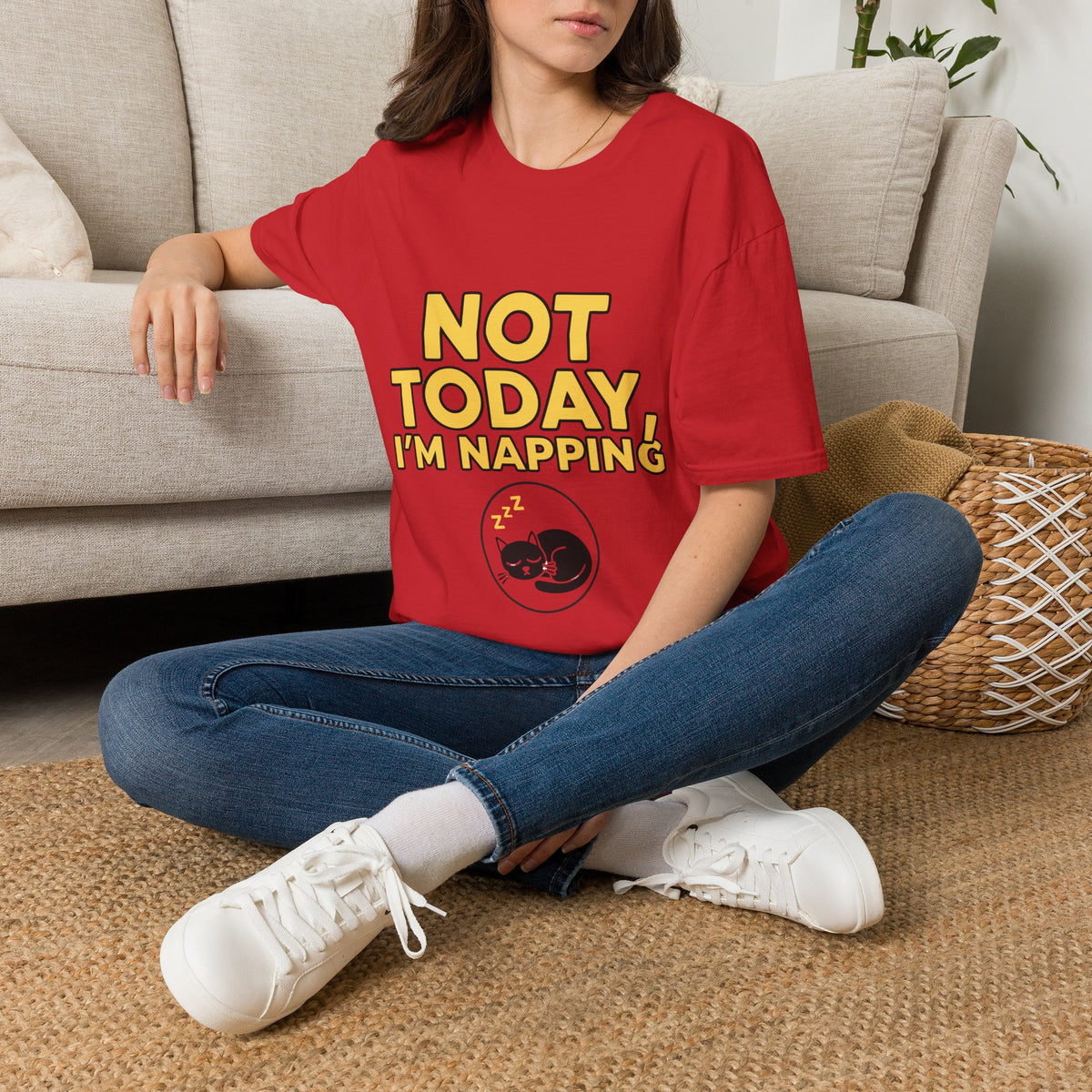 Not Today I'm Napping Sleeping Cat T-Shirt - Funny Lazy Animal Graphic Tee - Trending Now - September 2026