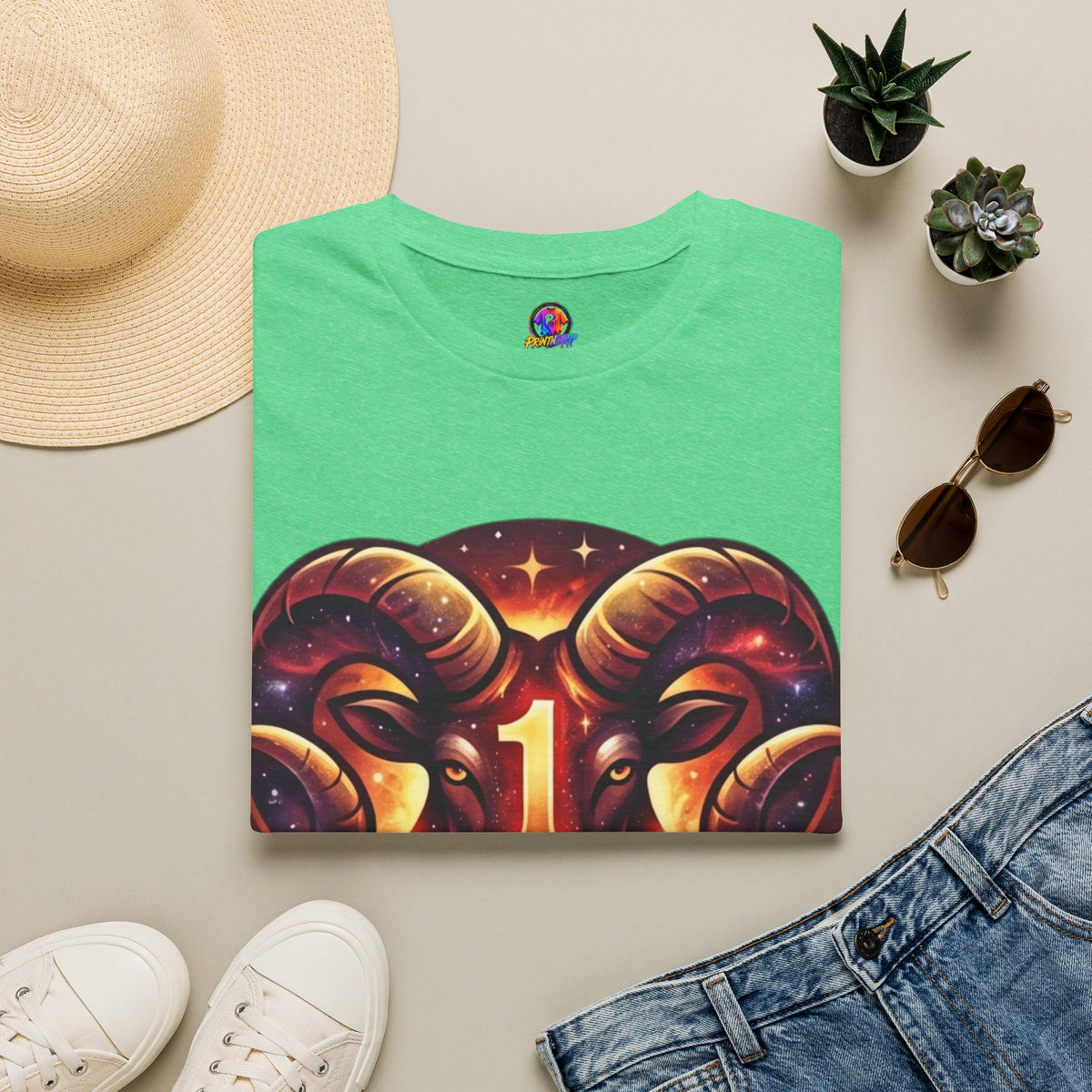 Aries Zodiac Ram Graphic T-Shirt — 'First in the Zodiac' Astrology Tee