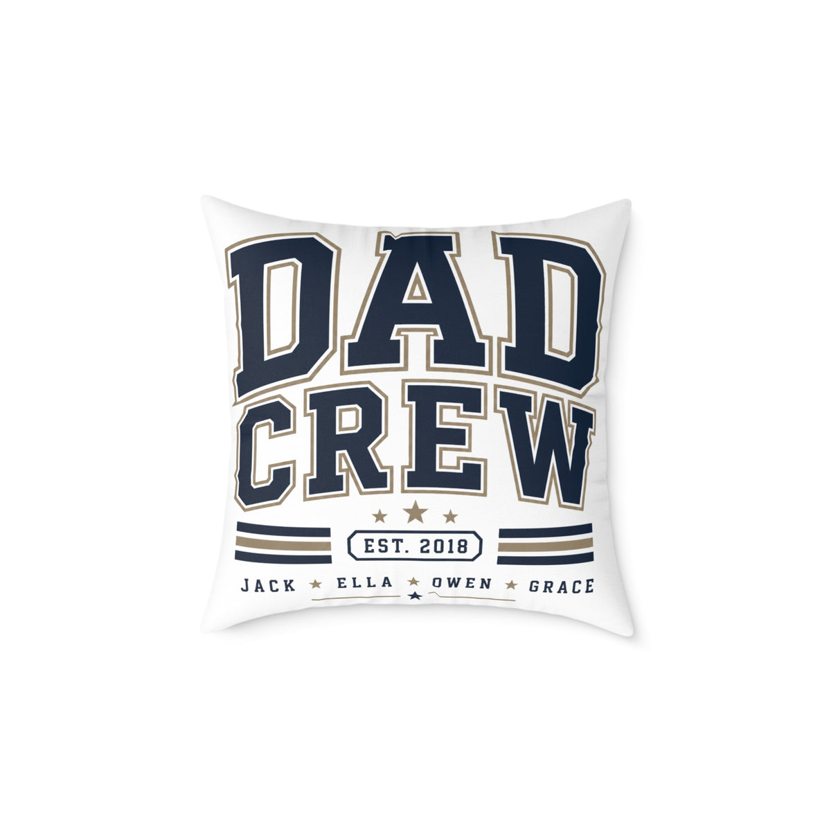 Dad Crew Square Pillow Milo Bailey Dog Dad Mom— Personalized Family Name & Est. Year Accent Pillow