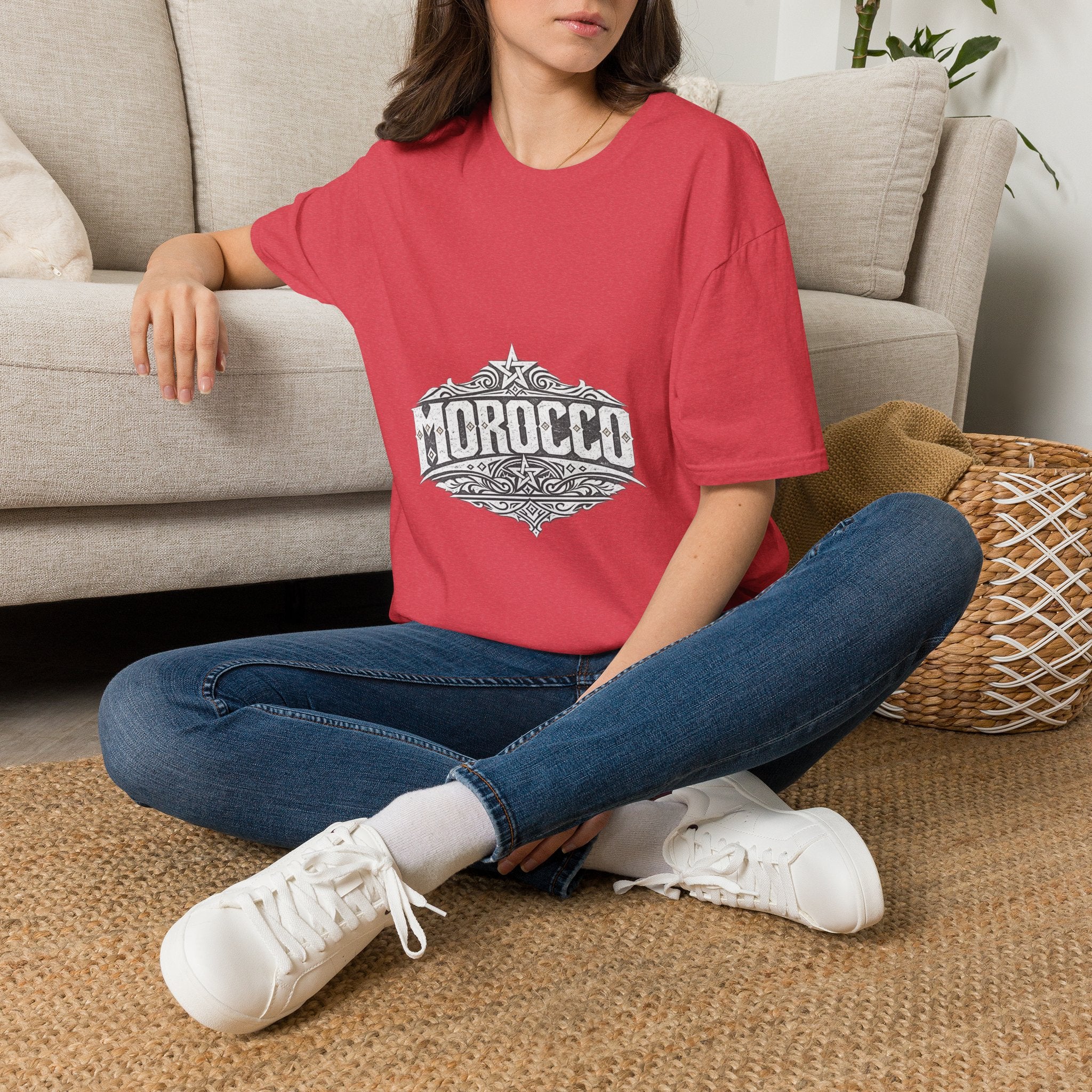 Morocco Vintage Graphic T-Shirt — Travel Tee with Ornamental Crest