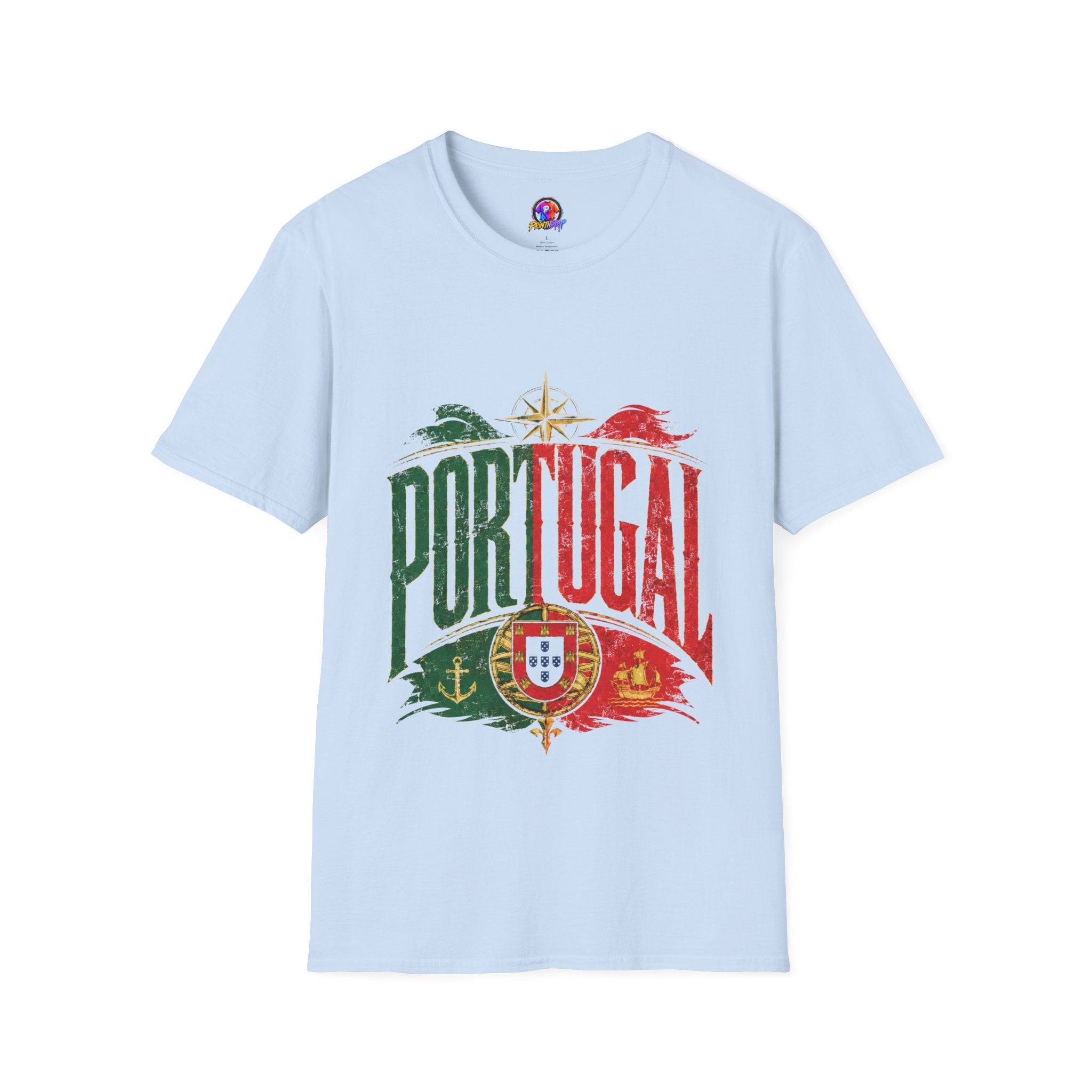 Portugal Vintage Compass T-Shirt — Retro Portuguese Flag Travel Tee