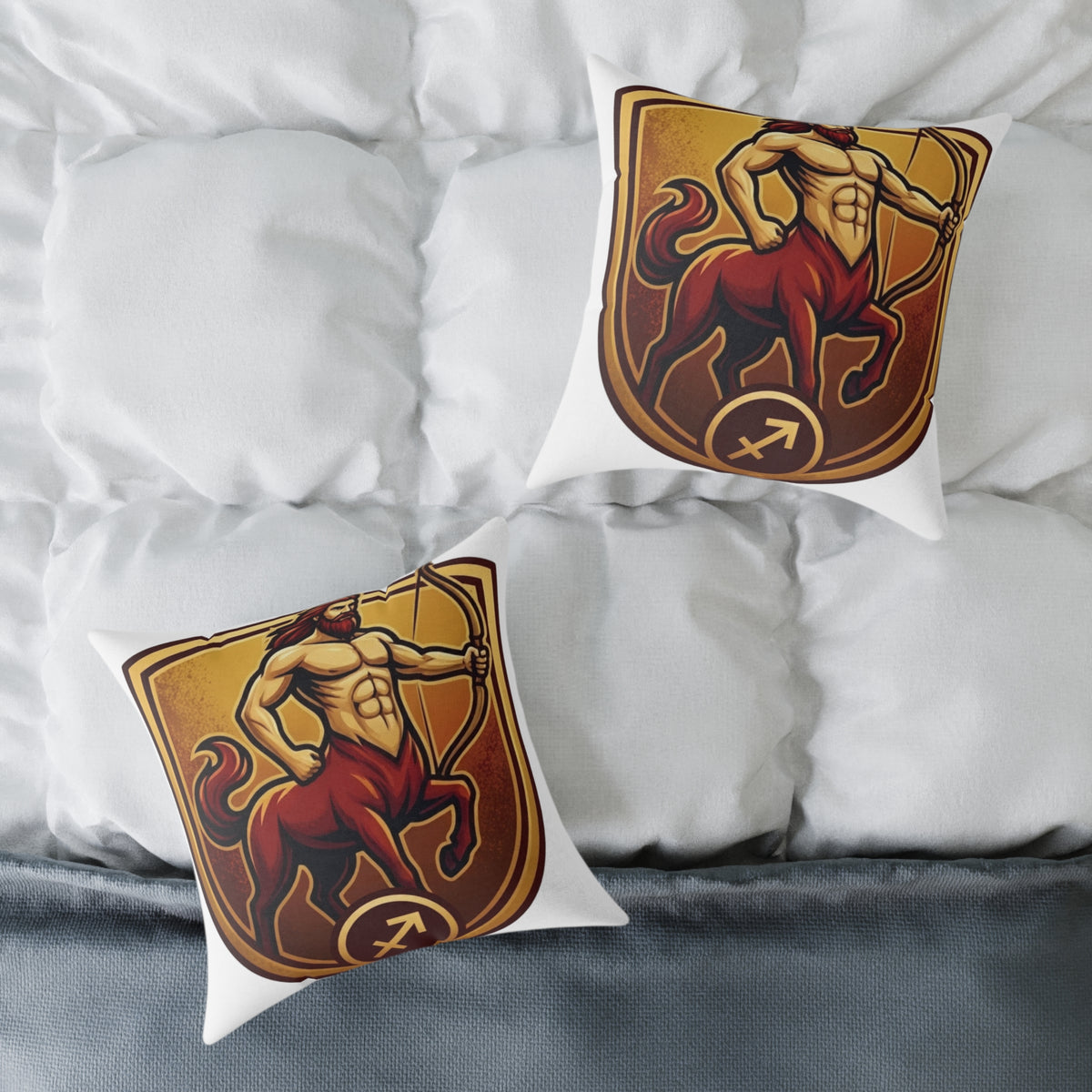 Sagittarius Zodiac Archer Arrow  Square Poly Canvas Pillow