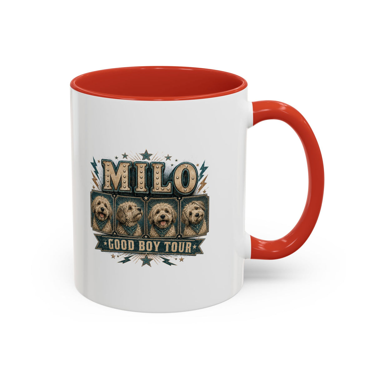 Milo Bailey Dog Dad Mom Milo 'Good Boy Tour' Accent Coffee Mug — Personalized Dog Lover Gift
