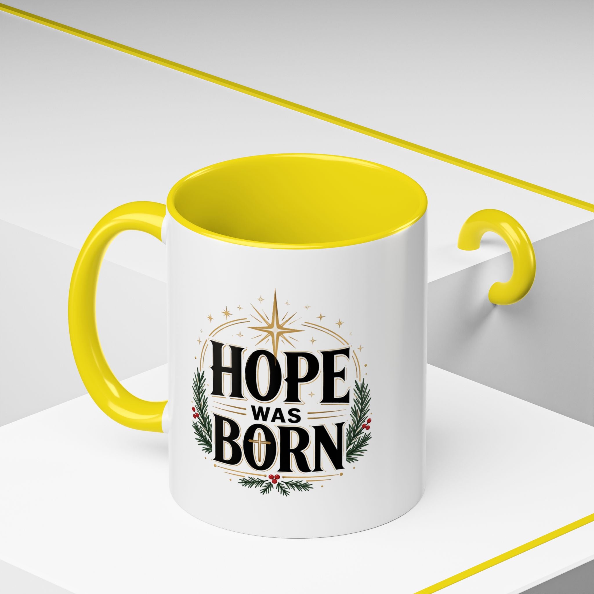 Christmas Hope Was Born Christmas Coffee Mug — Festive Holiday Holiday Prayer Mug