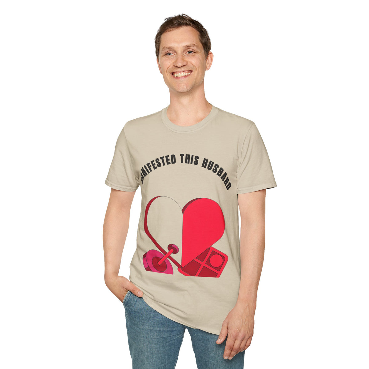 T-Shirt — "Manifested This Husband" Heart Graphic - Trending Now - September 2026