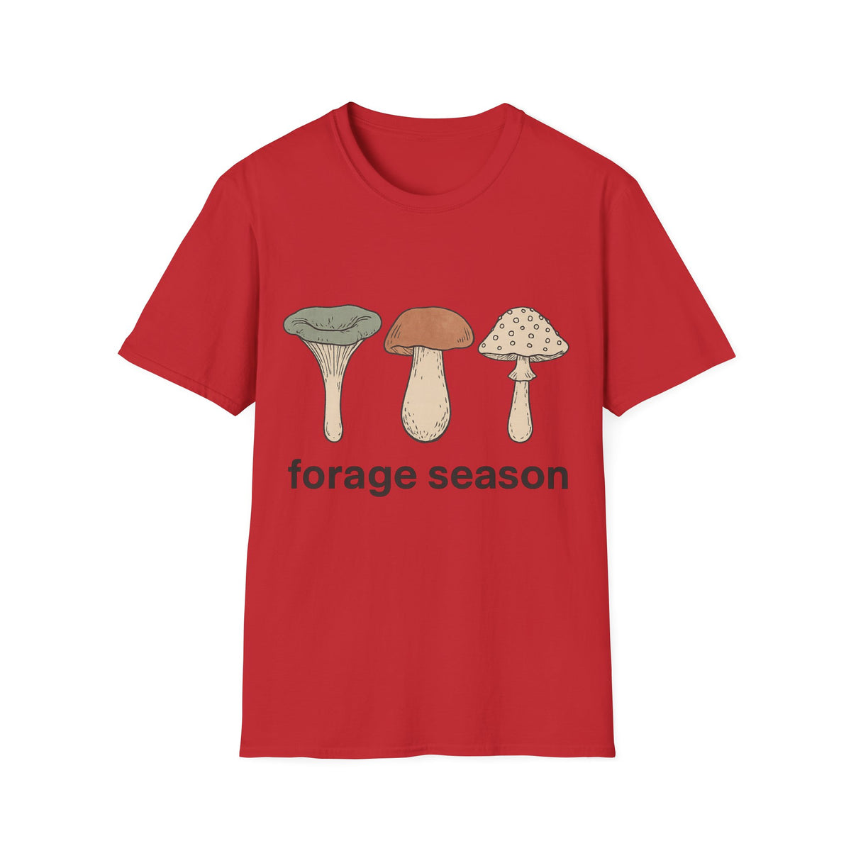 Mushroom Trio T-Shirt — Cute Minimal Fungi Graphic Tee - Trending Now - September 2026