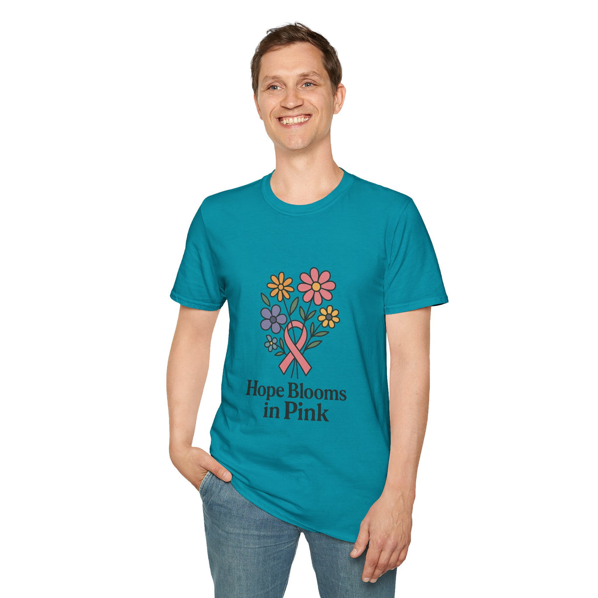 Hope Blooms in Pink Floral Awareness T-Shirt - Trending Now - October 2026