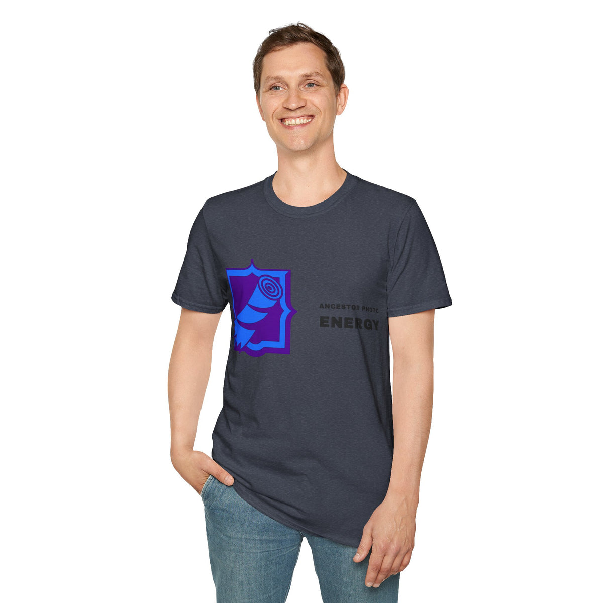 Rose Shield T-Shirt — Abstract Blue Rose Graphic Tee (Accent Text: 'ENERGY') - Trending Now - September 2026