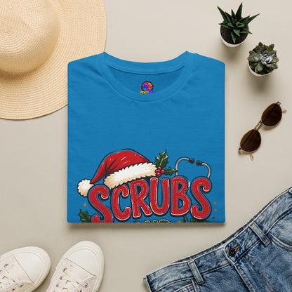 Scrubs and Santa Christmas Tee — Funny Nurse Holiday T-Shirt