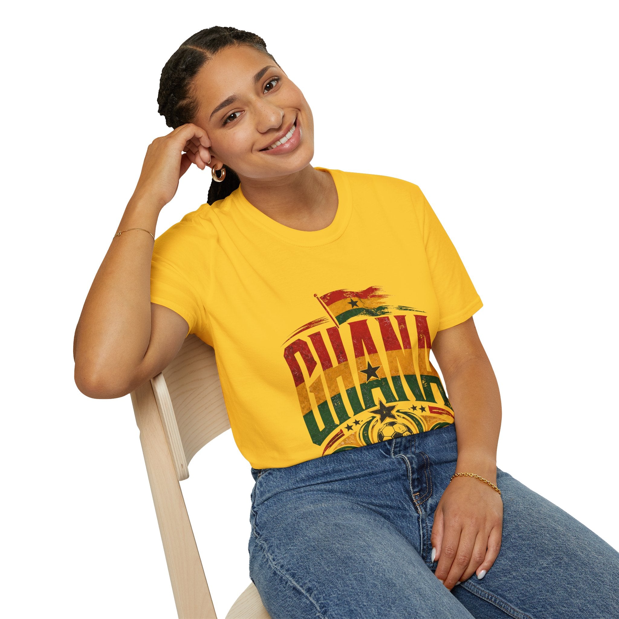 Ghana Flag Soccer T-Shirt — Retro Ghana Pride Football Tee