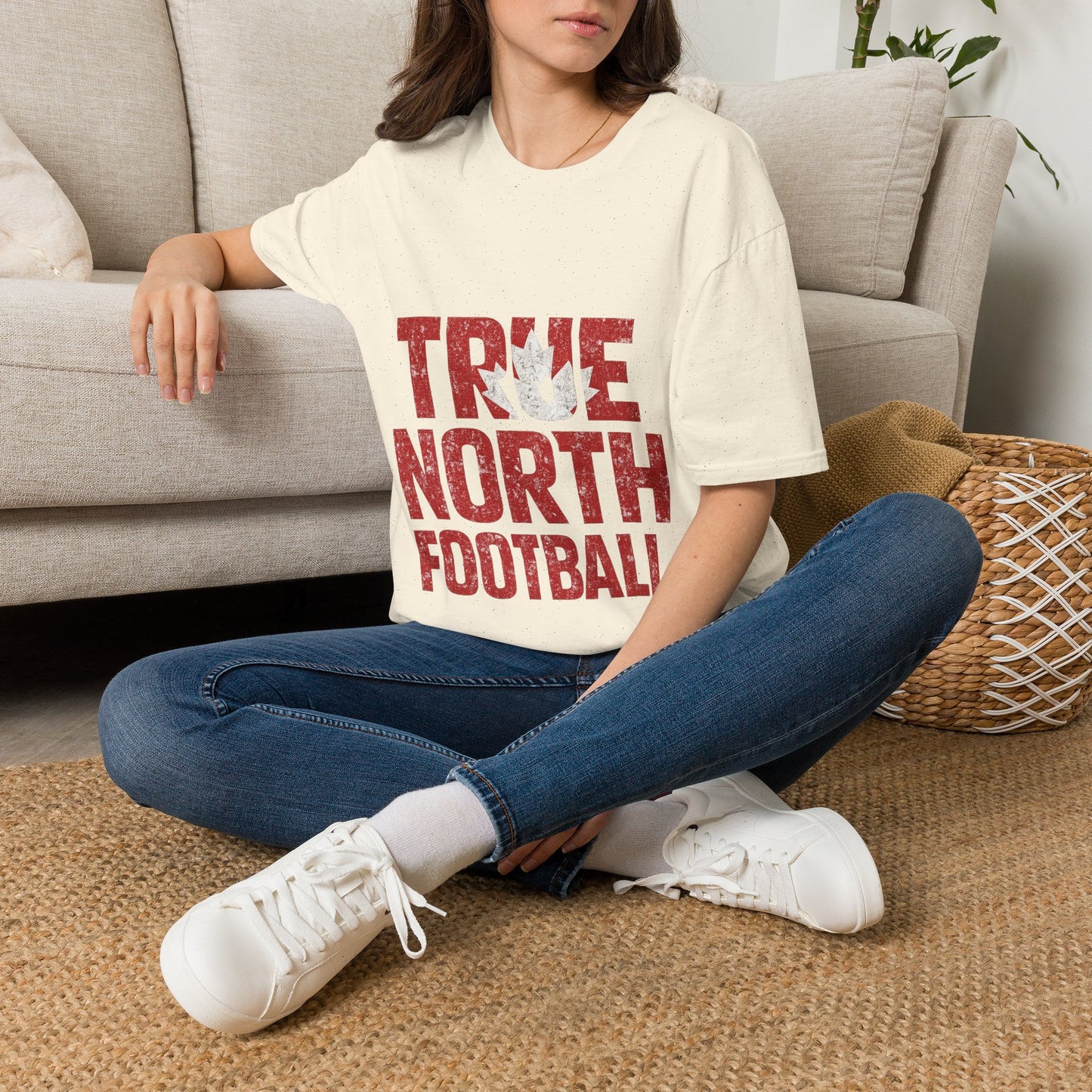 Canada True North Football T-Shirt — Vintage Canadian Maple Leaf Team Tee