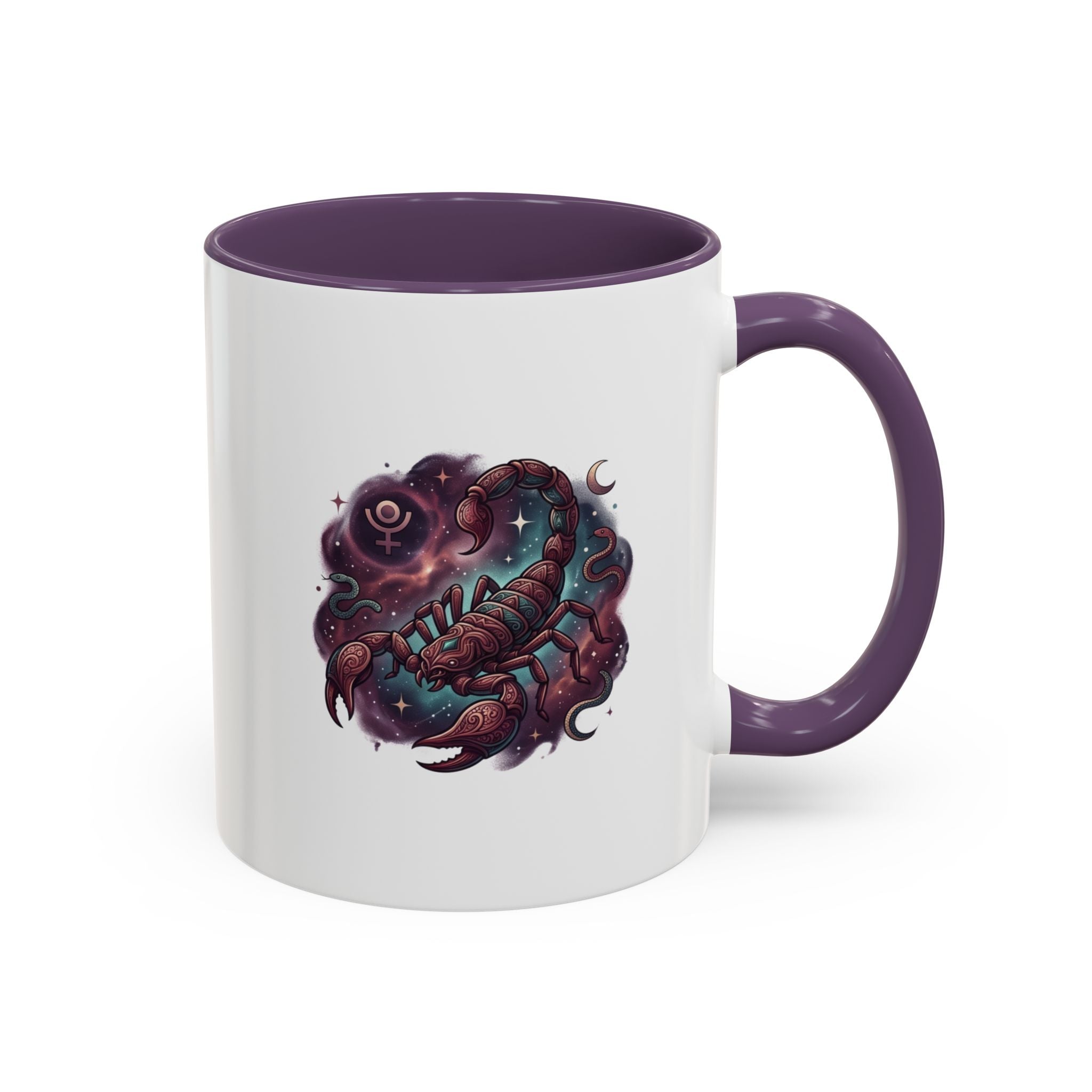 Scorpio Zodiac Accent Coffee Mug — Celestial Scorpion Astrology Design