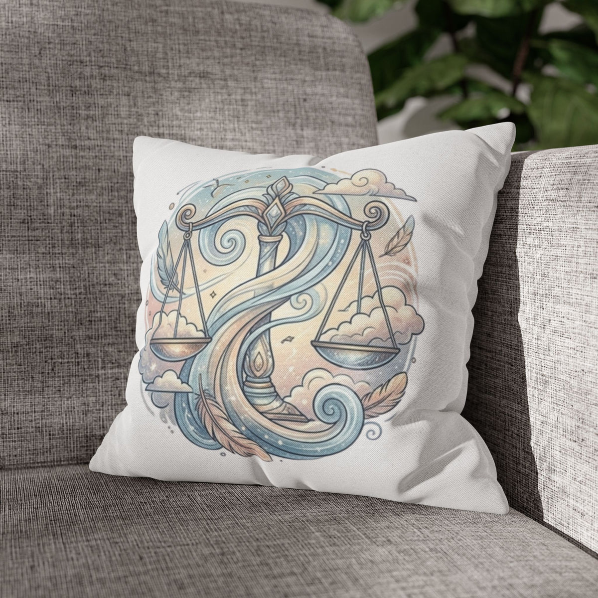 Libra Zodiac Throw Pillow pillowcase — Scales Astrology Decorative Pillowcase