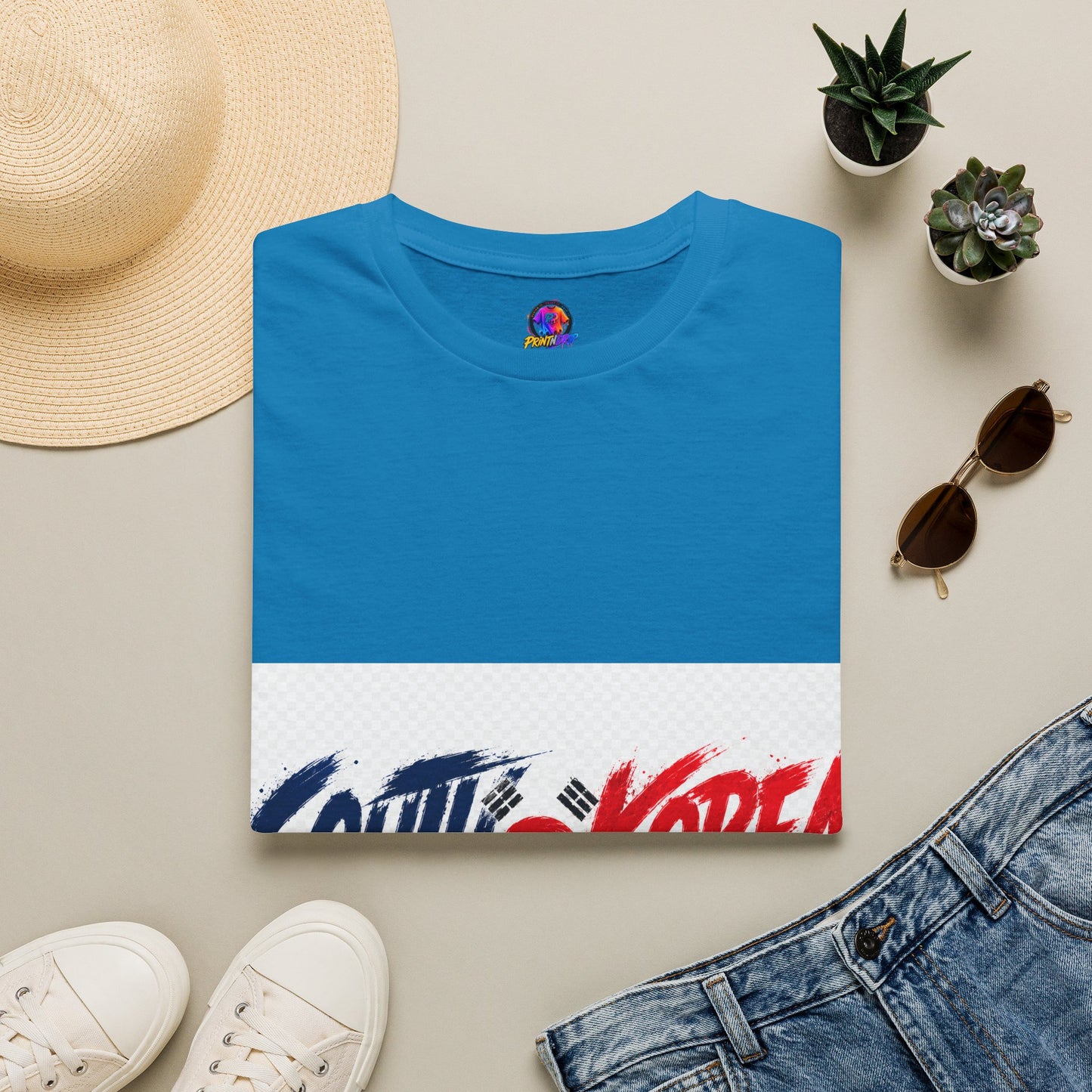 South Korea Flag Brushstroke T-Shirt — Patriotic Korean Travel Tee