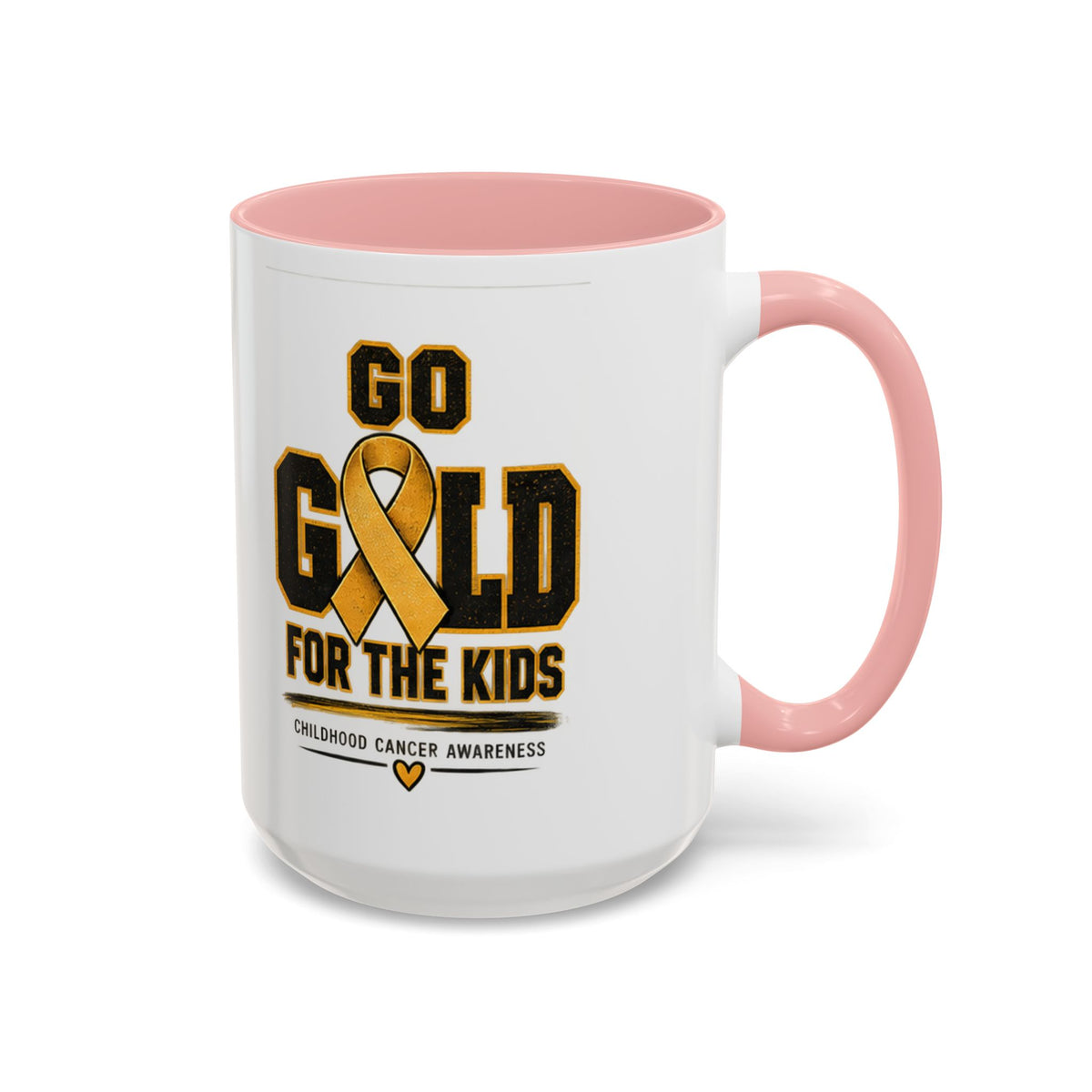 Go Gold For The Kids Accent Coffee Mug — Childhood Cancer Awareness 11/15oz