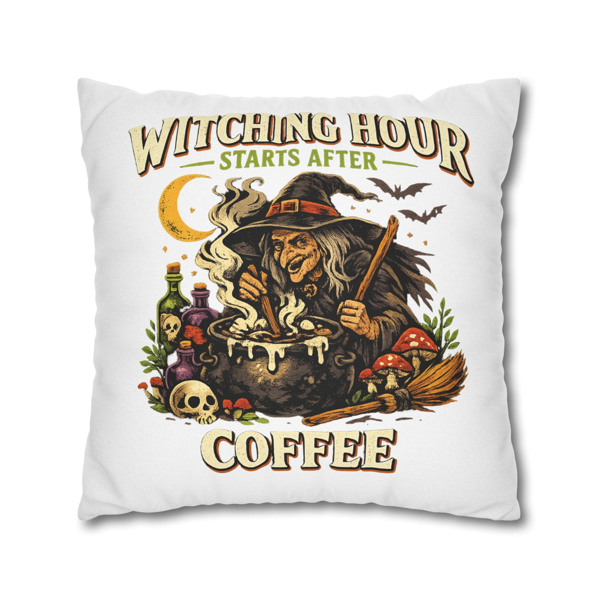 Halloween Witch Coffee Pillowcase