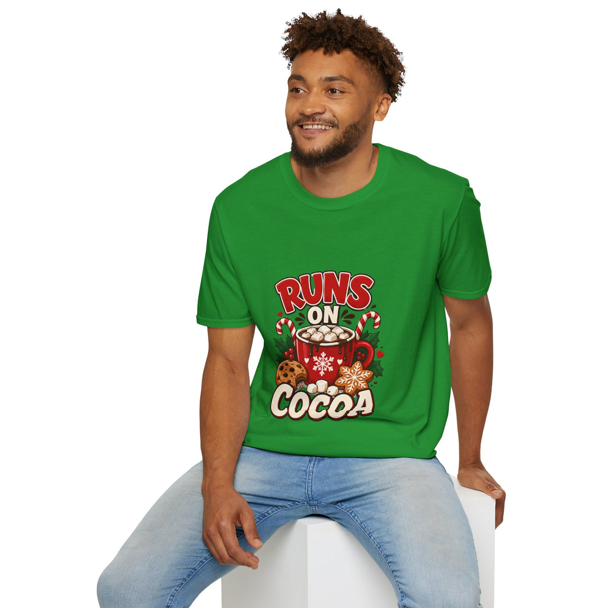 T-Shirt — Runs On Cocoa Holiday Graphic Tee